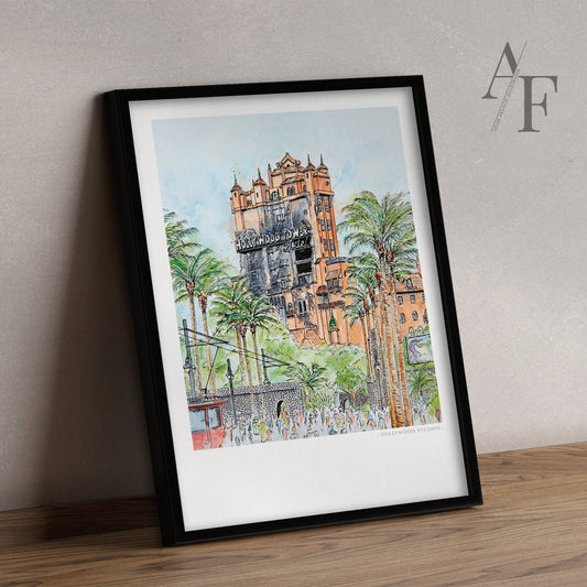 Hollywood Tower Hotel, Florida, Art Print