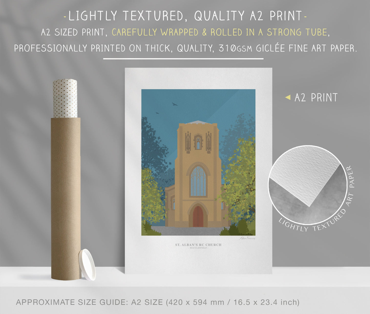 Macclesfield, 'St. Albans RC Church', Art Prints