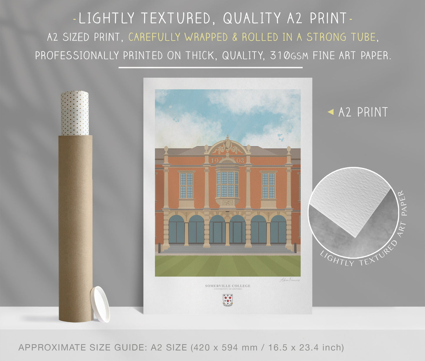 Somerville College, University of Oxford, Art Print