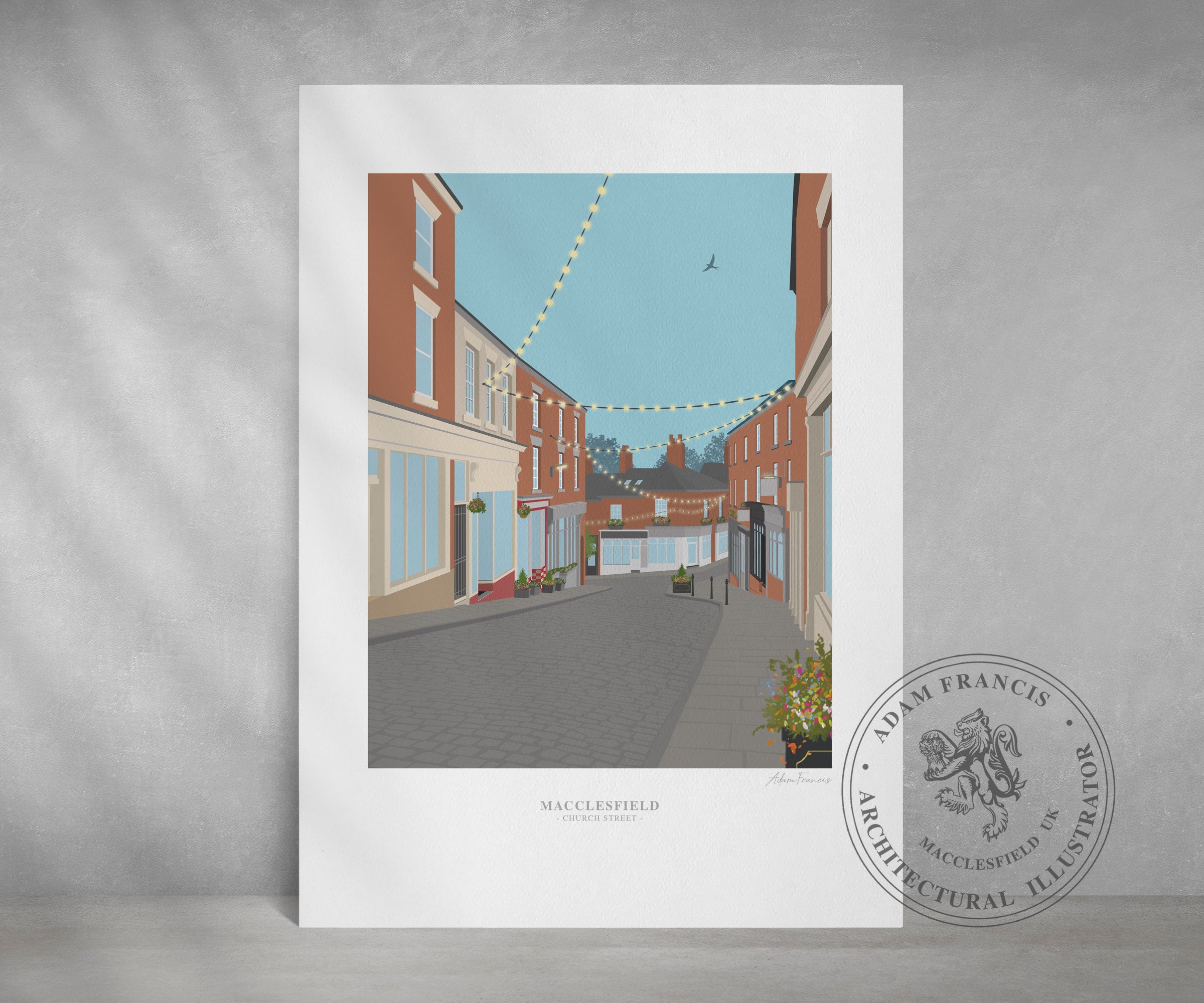 Macclesfield 'Church Street' Art Prints Adam Francis Illustrator