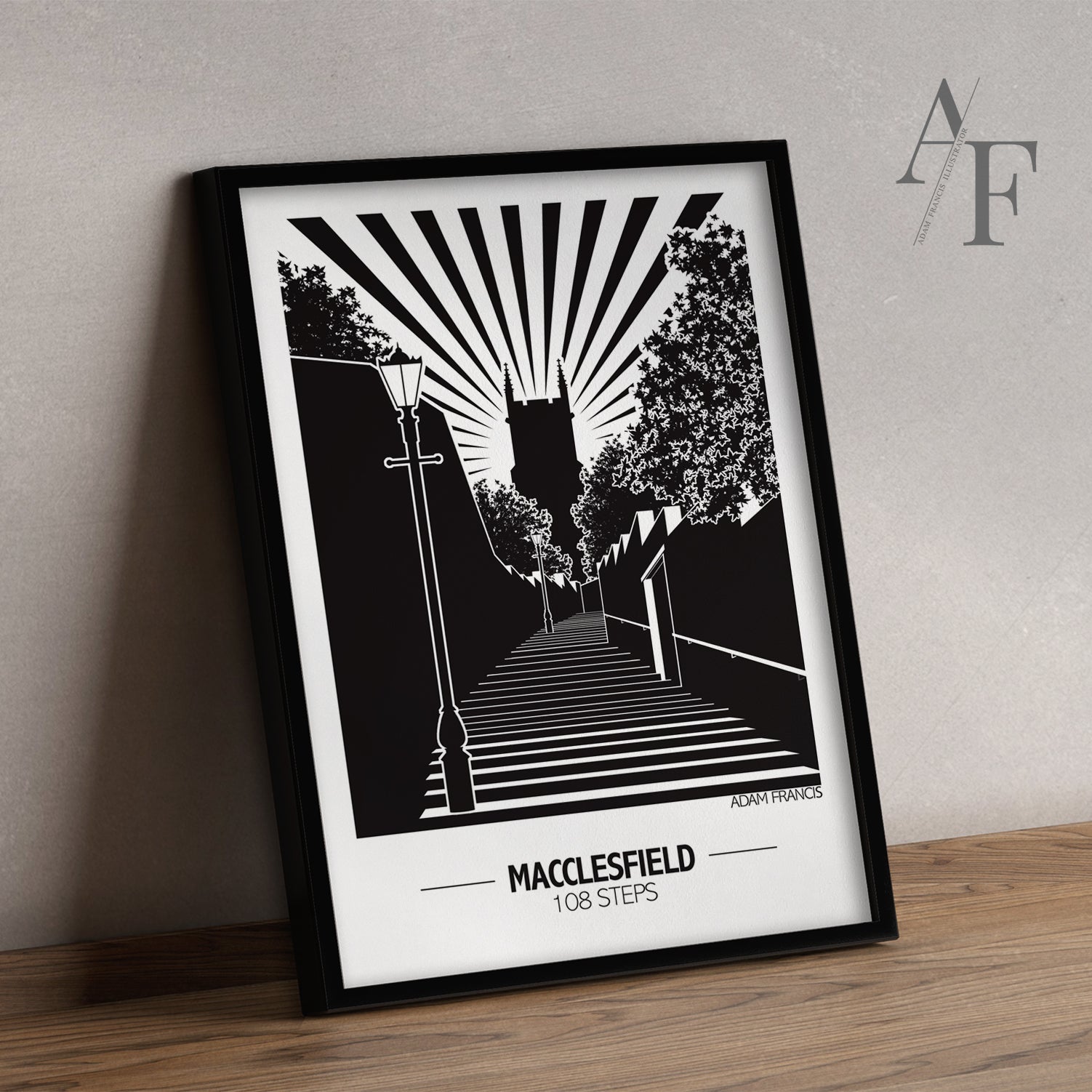 Macclesfield '108 STEPS' Art Prints – Adam Francis Illustrator