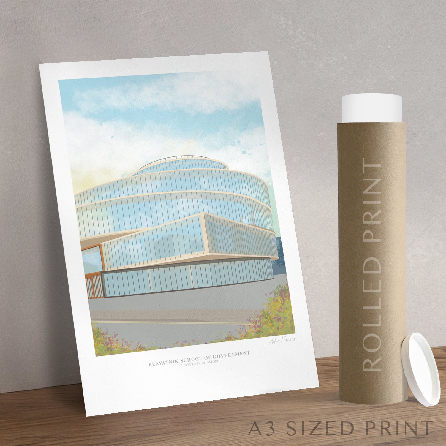 Oxford University Blavatnik School of Government artwork print
