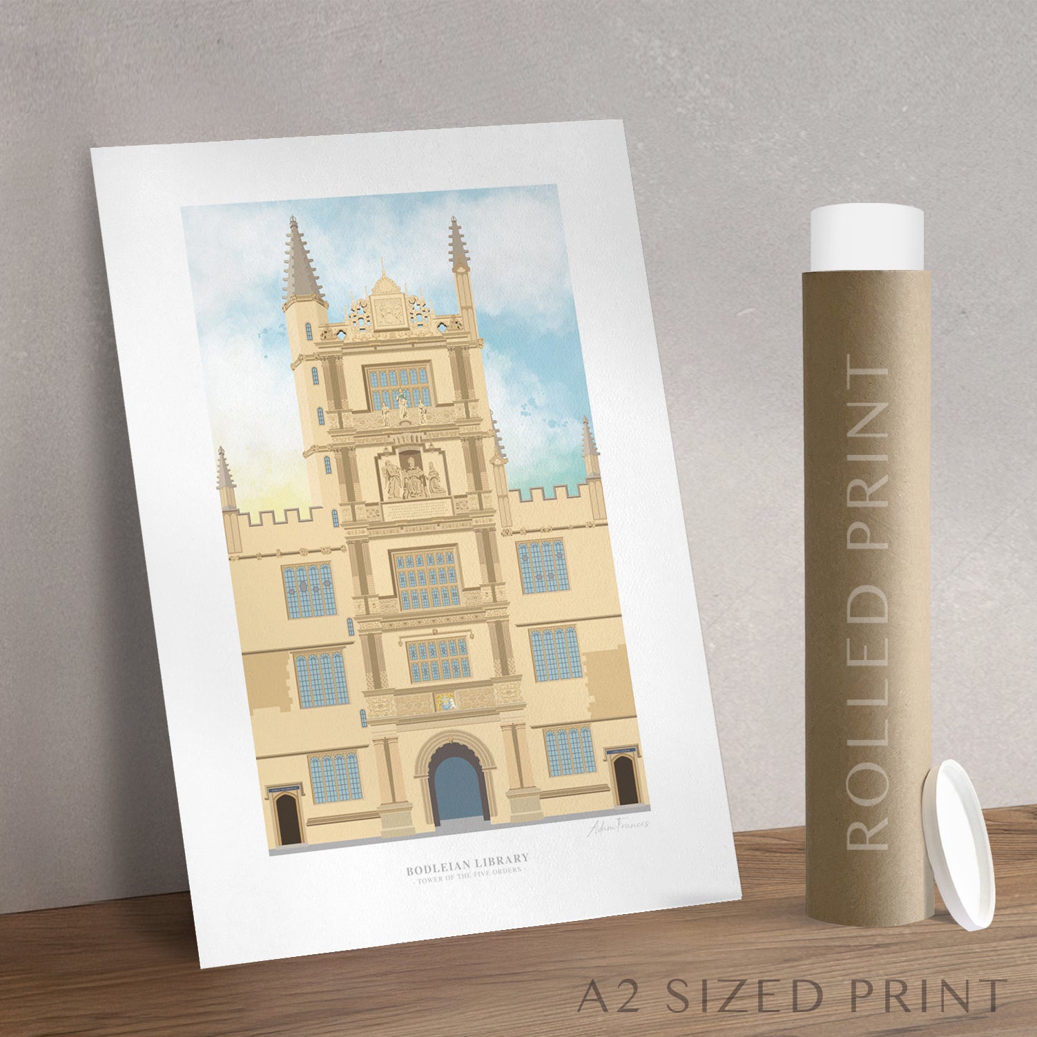Bodleian Library, Tower of the Five Orders Oxford alumni gift art print
