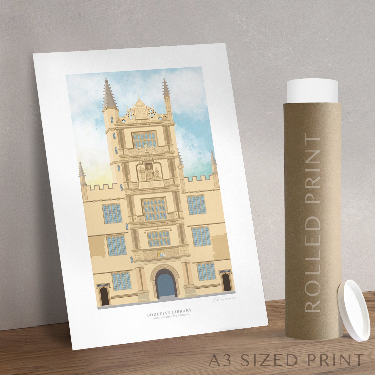 Oxford University Bodleian Library, Tower of the Five Orders artwork print
