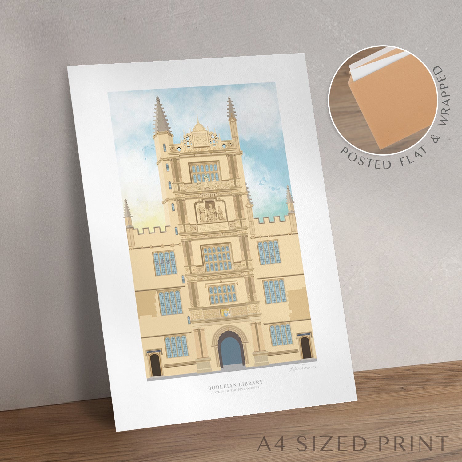 Bodleian Library, Tower of the Five Orders Oxford graduation gift wall art