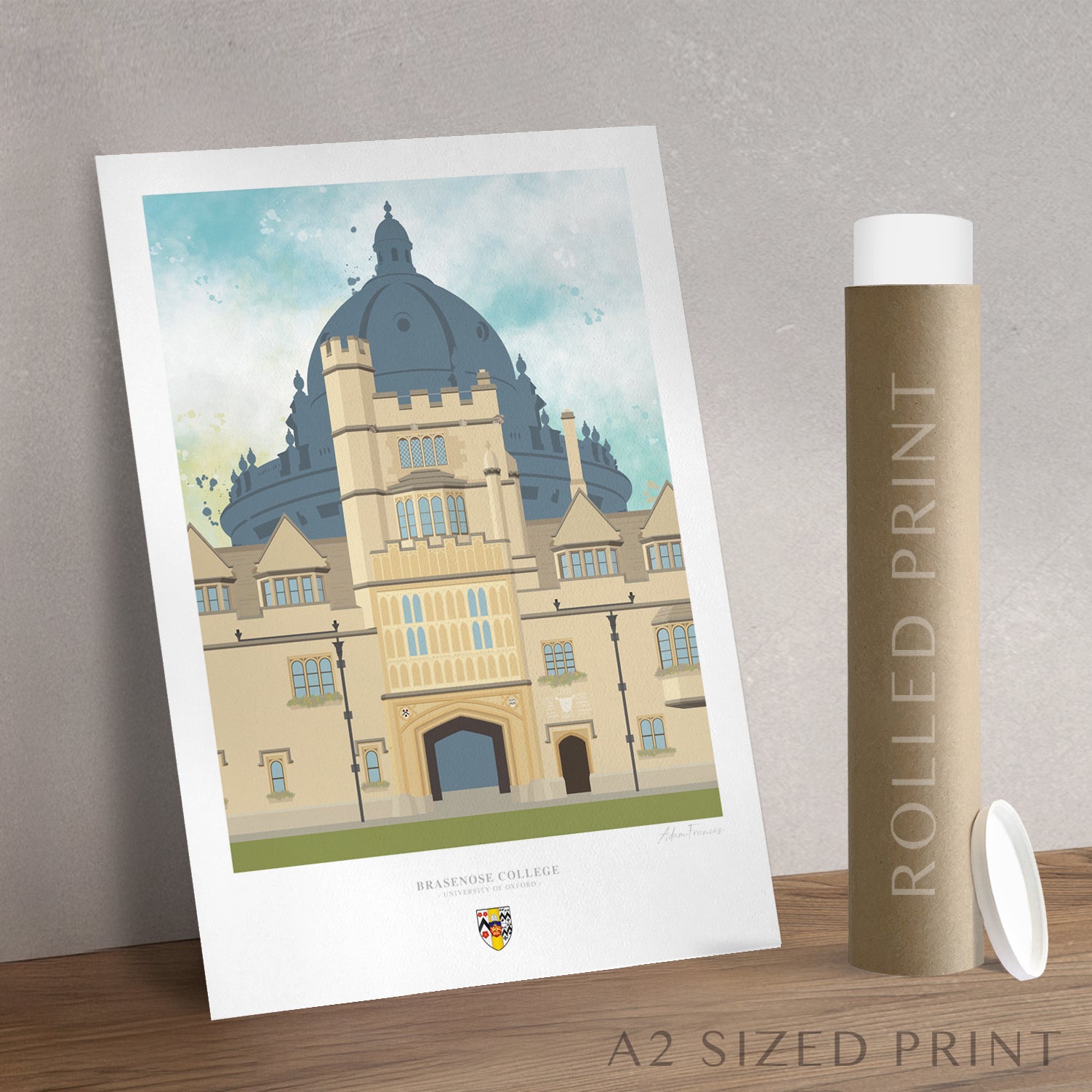 Brasenose College Oxford alumni gift art print
