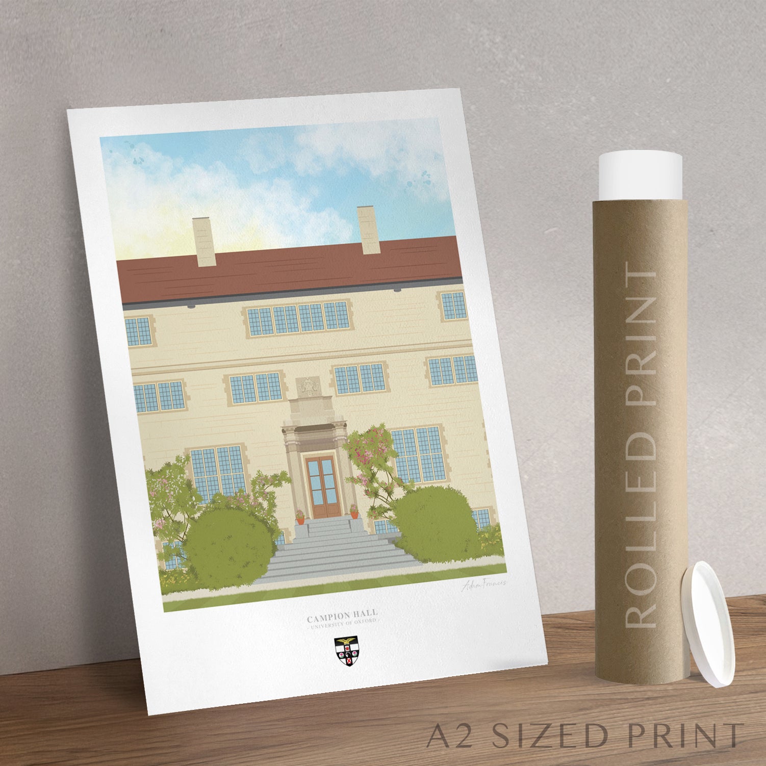 Campion Hall Oxford alumni gift art print
