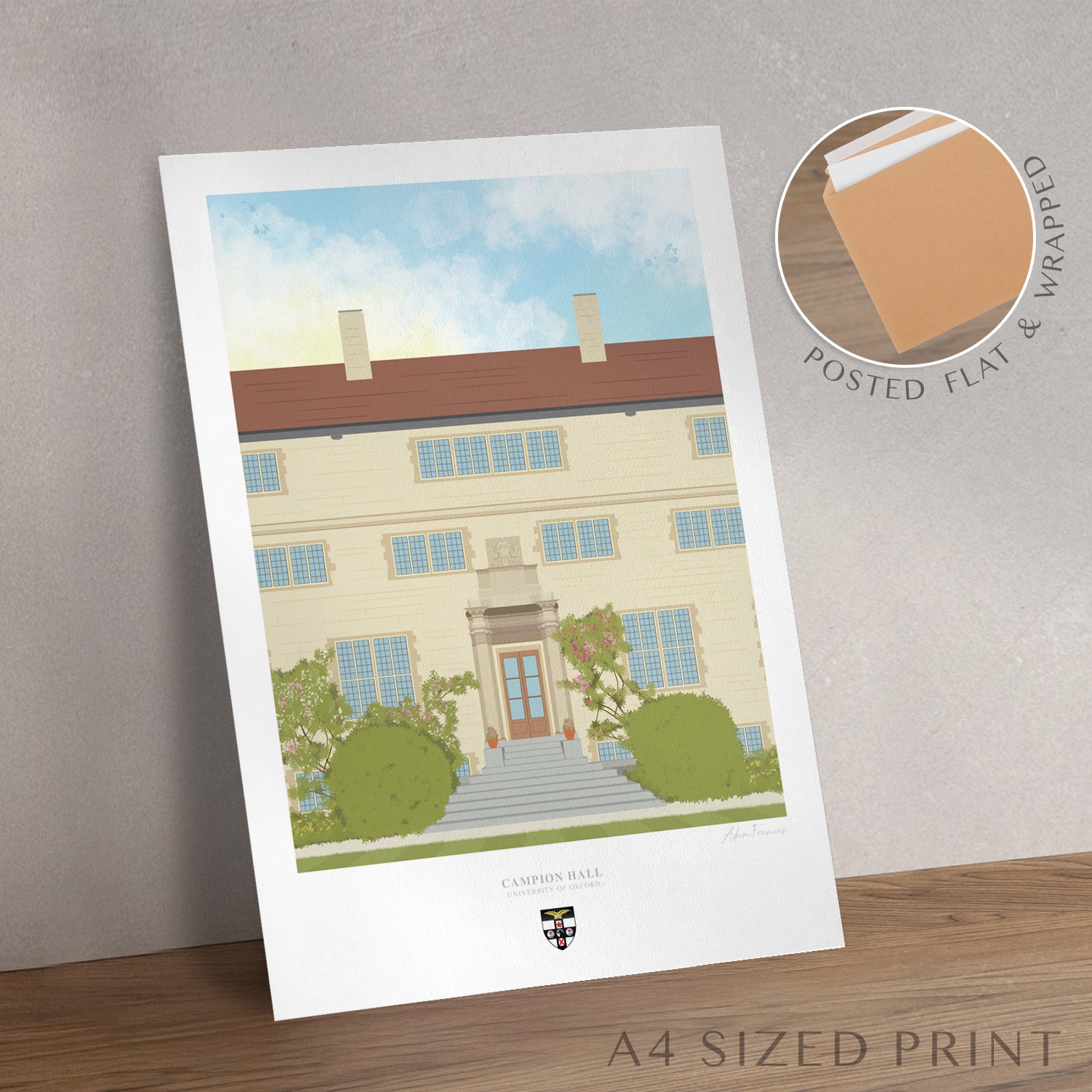 Campion Hall Oxford graduation gift wall art