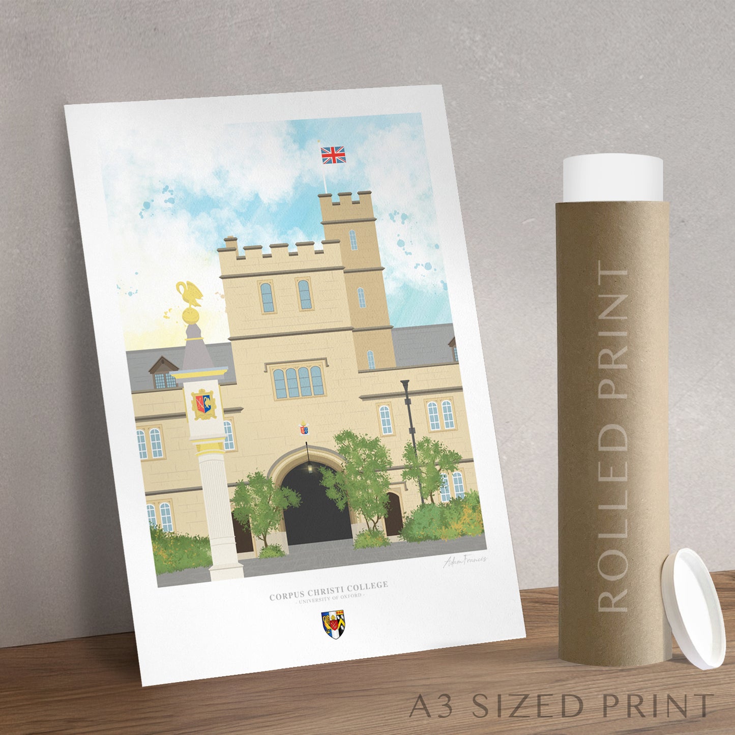 Oxford University Corpus Christi College artwork print