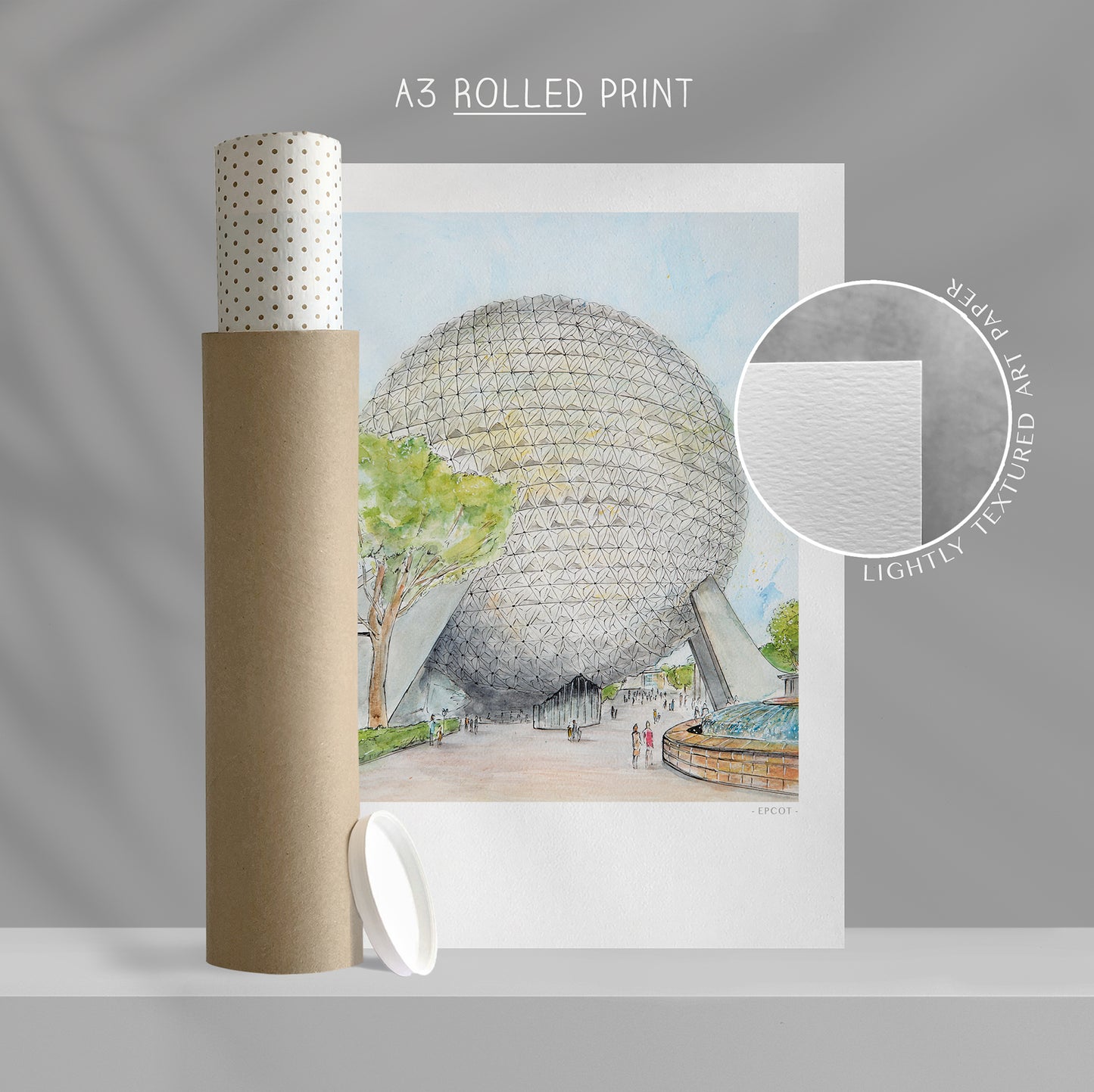 Spaceship Earth, Epcot, Florida, Art Print