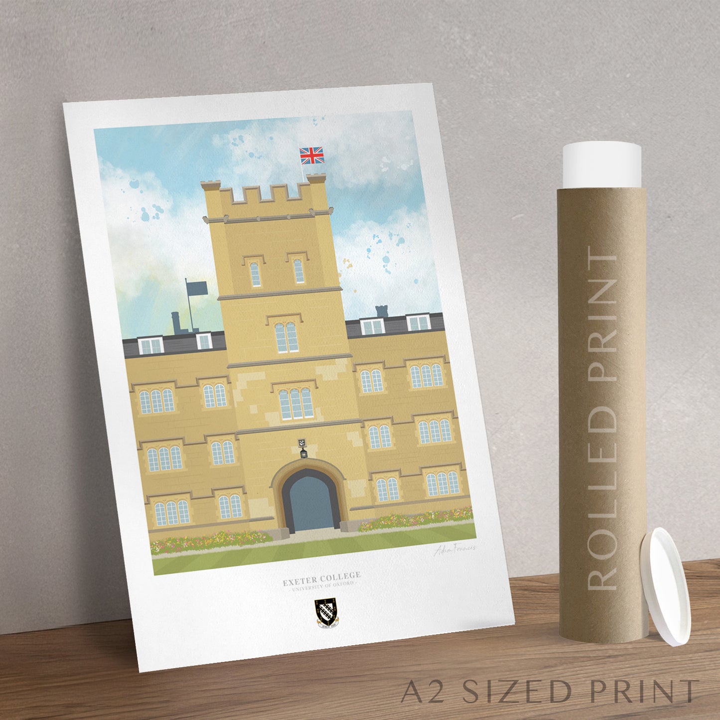 Exeter College Oxford alumni gift art print