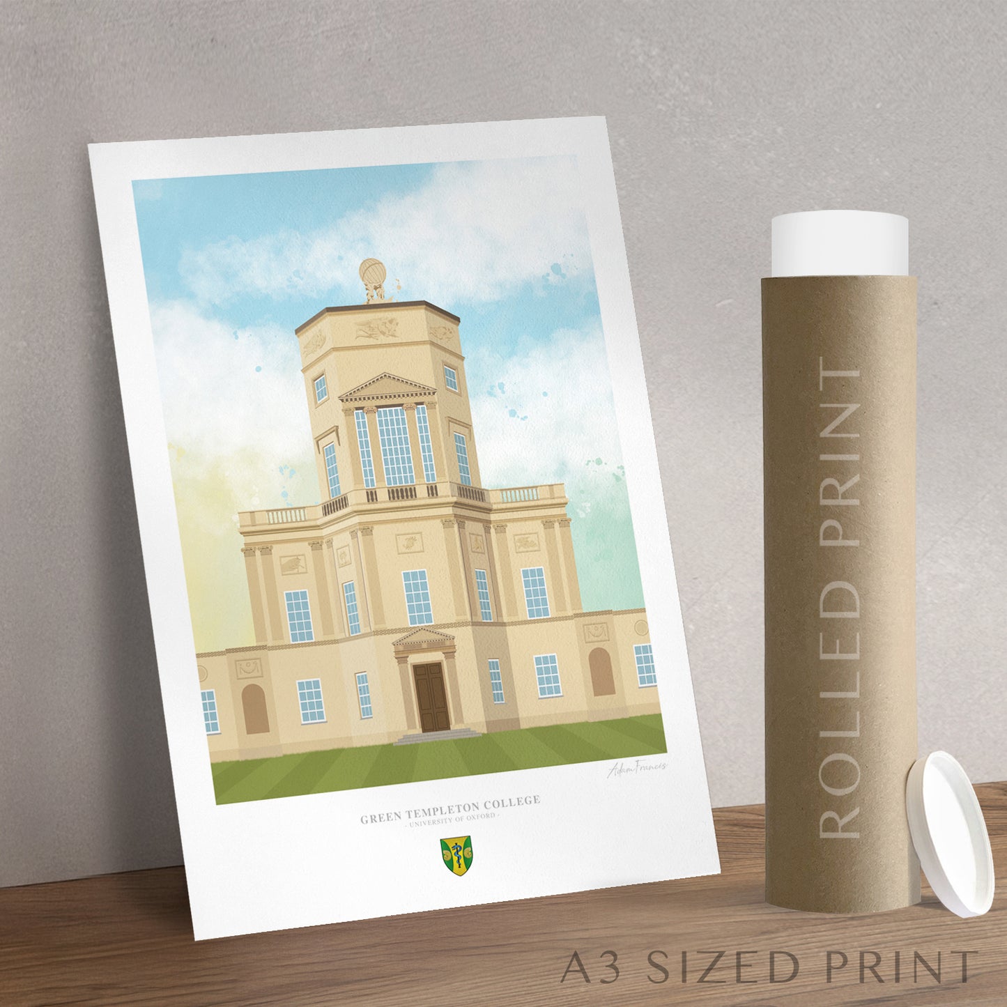 Oxford University Green Templeton College artwork print