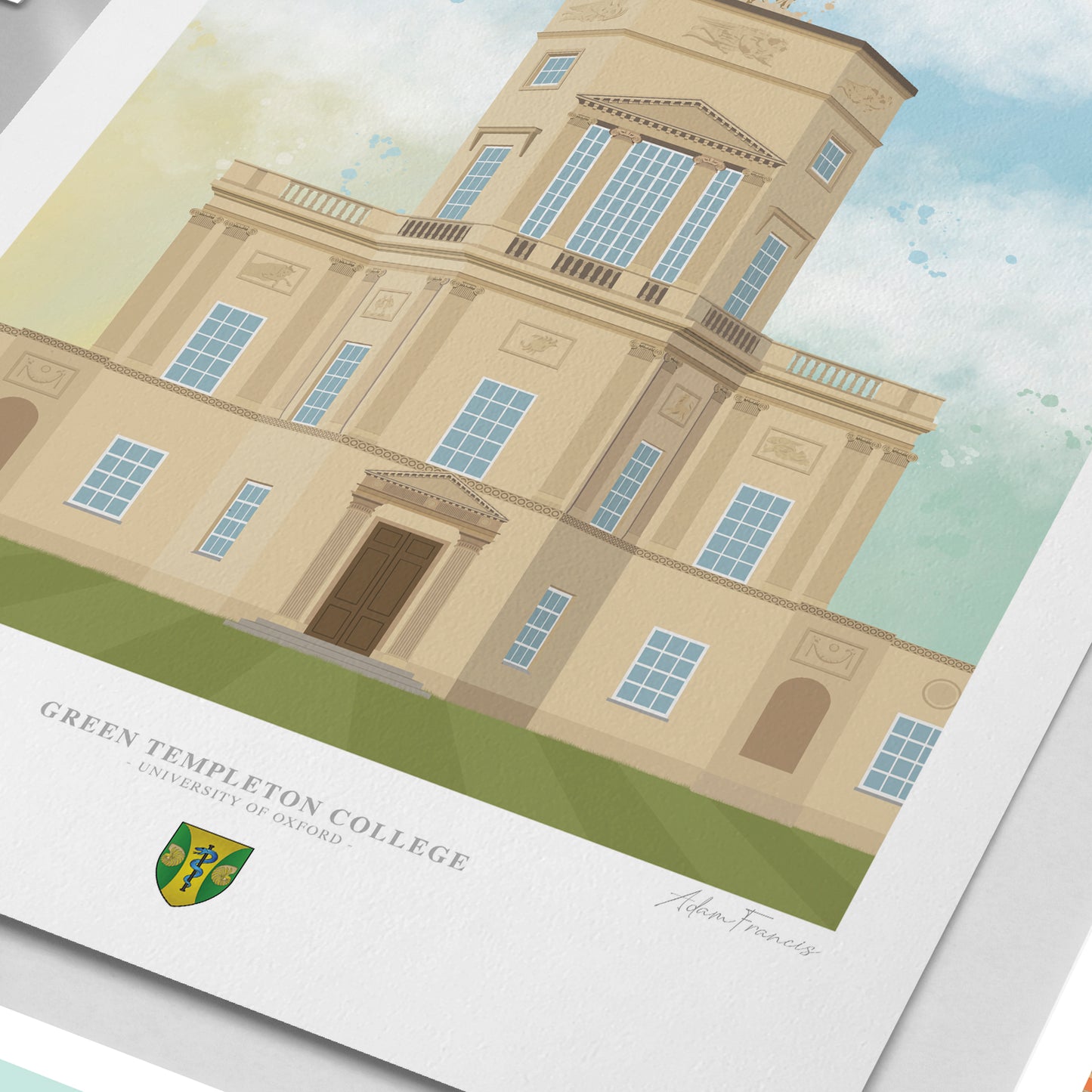 Green Templeton College, University of Oxford, Art Print