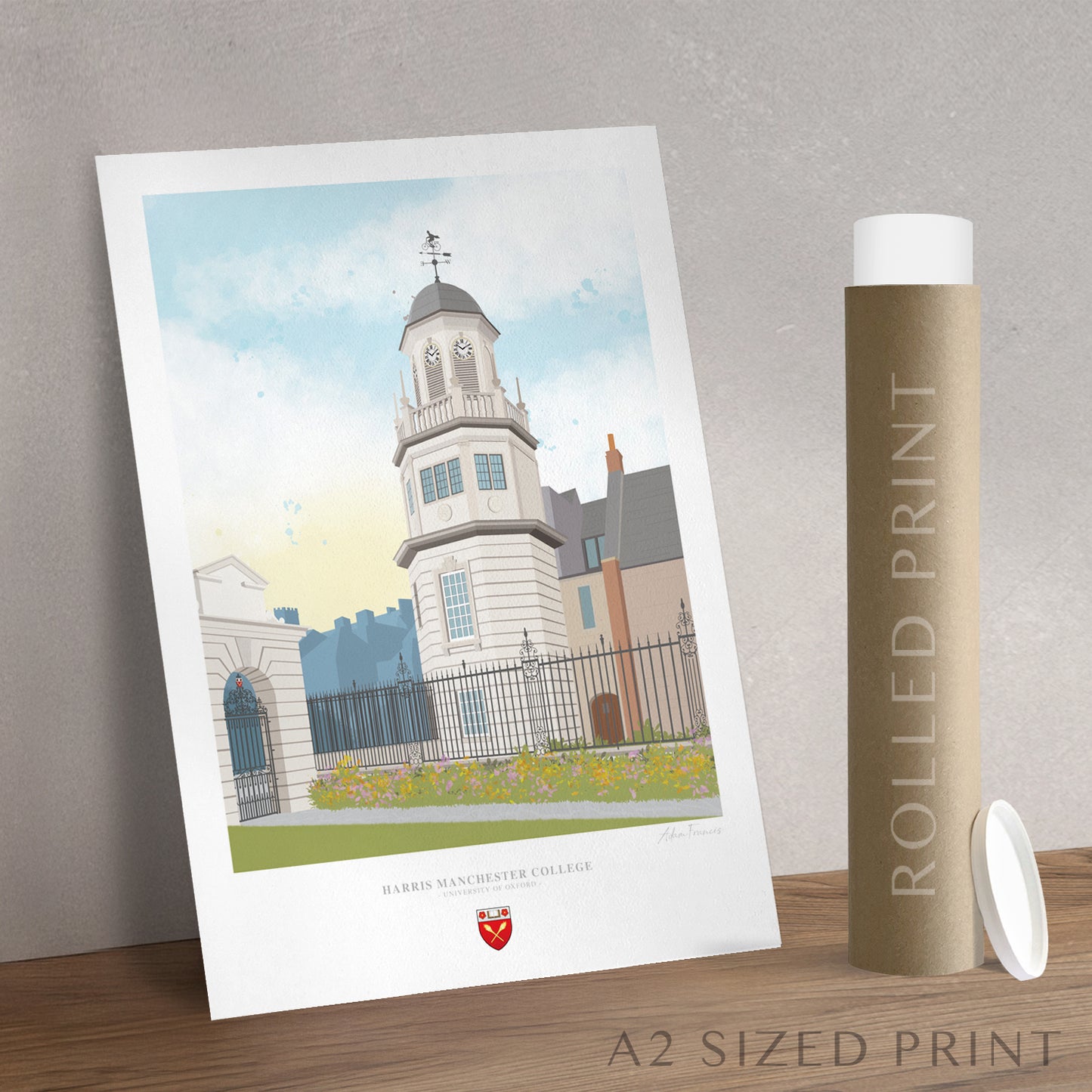 Harris Manchester College Oxford alumni gift art print