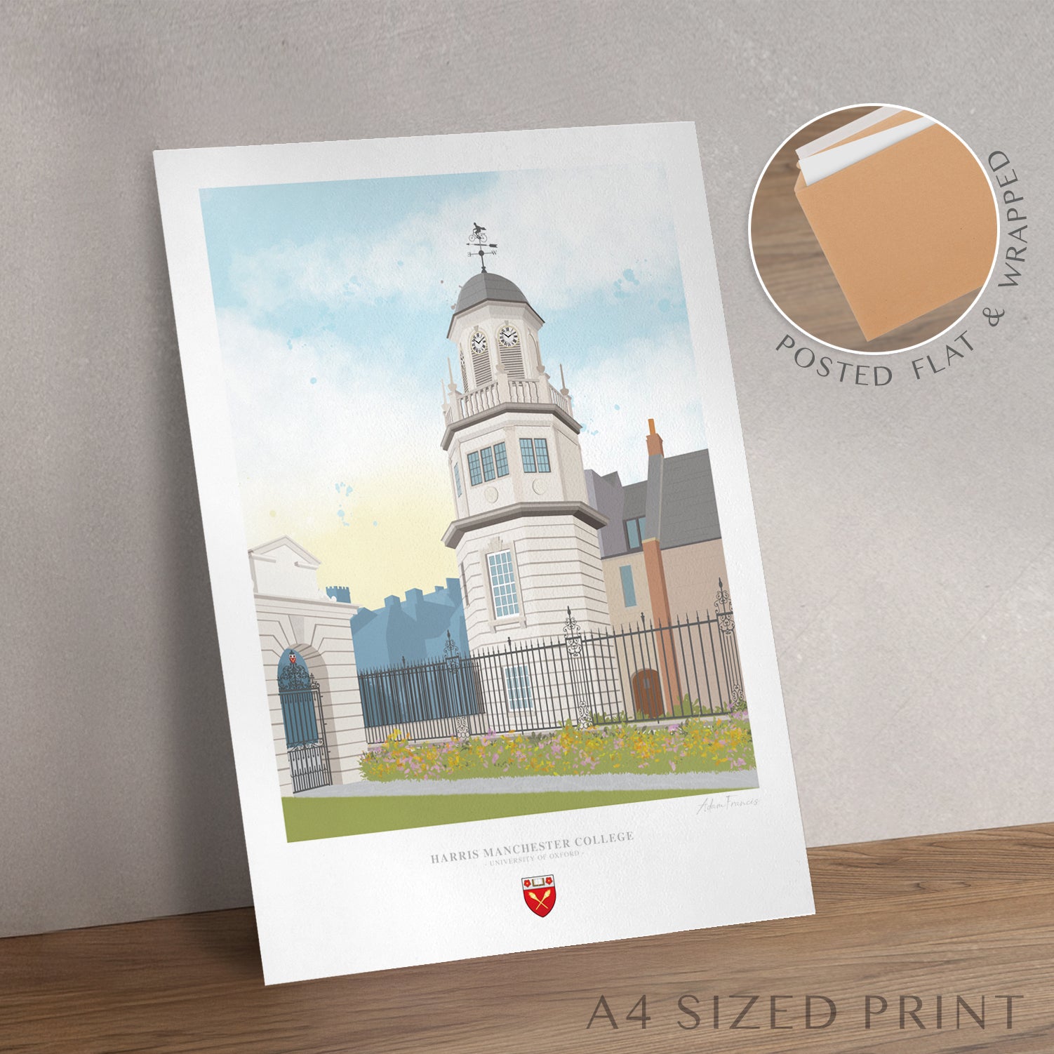 Harris Manchester College Oxford graduation gift wall art