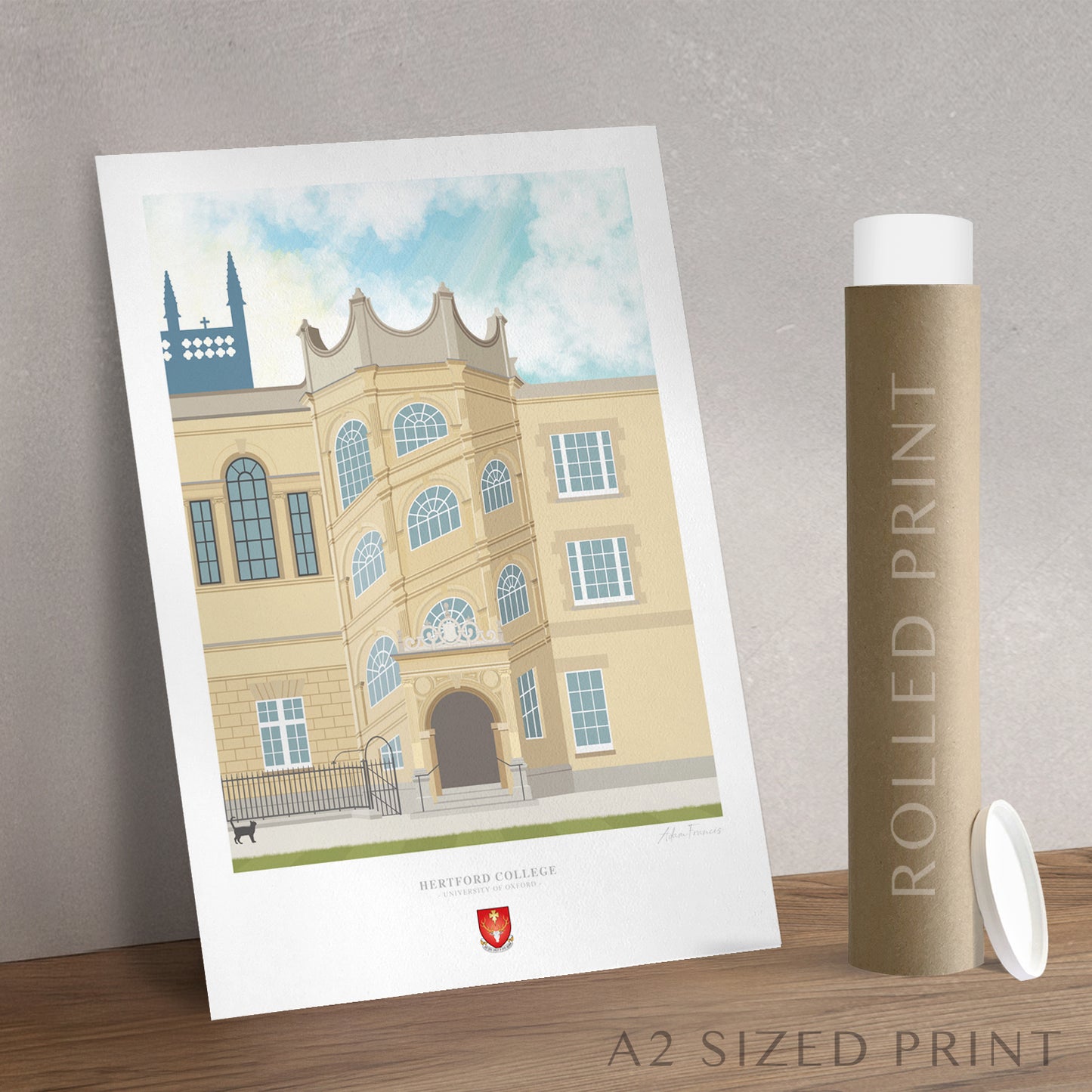 Hertford College Oxford alumni gift art print
