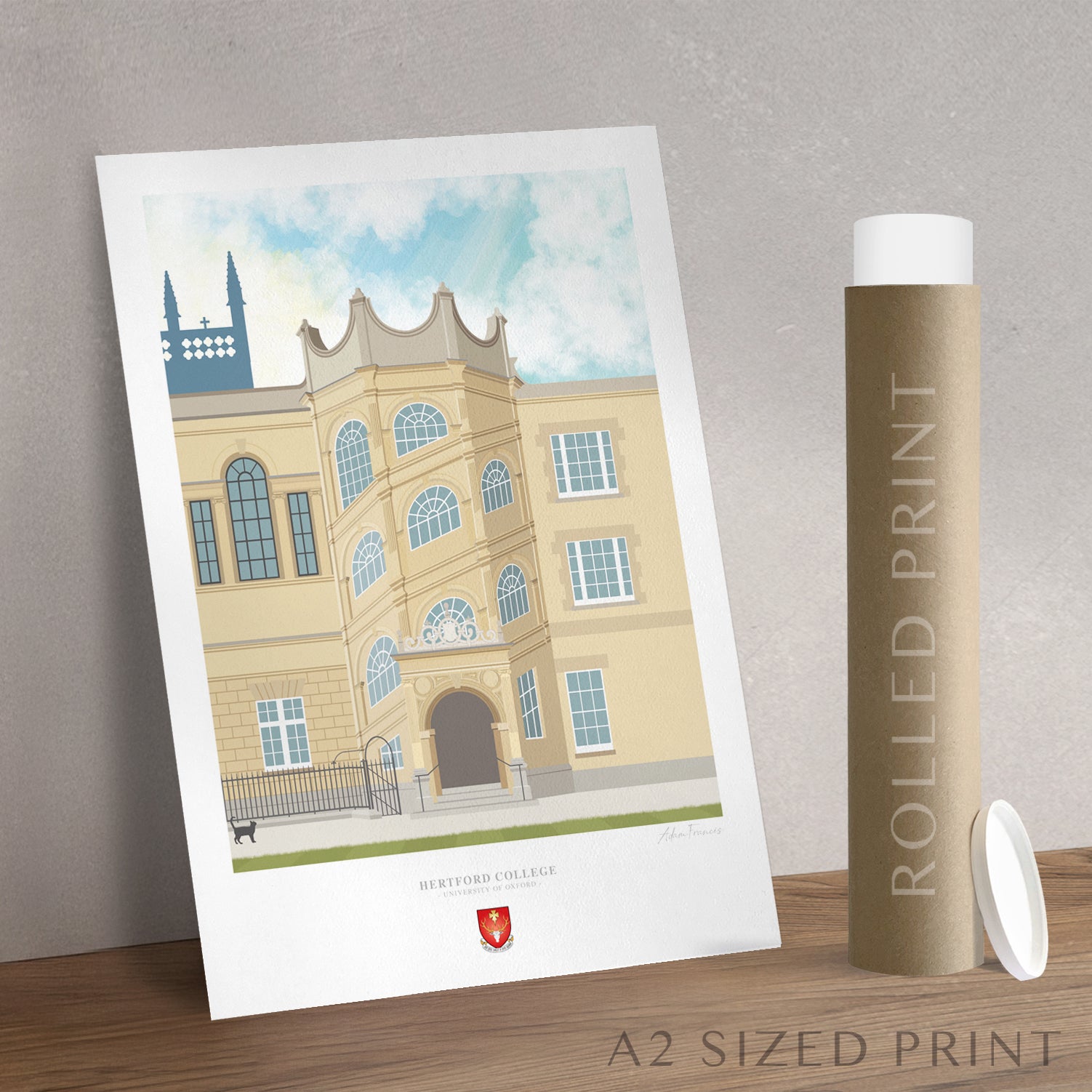 Hertford College Oxford alumni gift art print