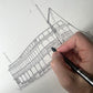 Original LARGE pen & watercolour illustration | Liberty Square Riverboat