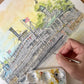 Original LARGE pen & watercolour illustration | Liberty Square Riverboat