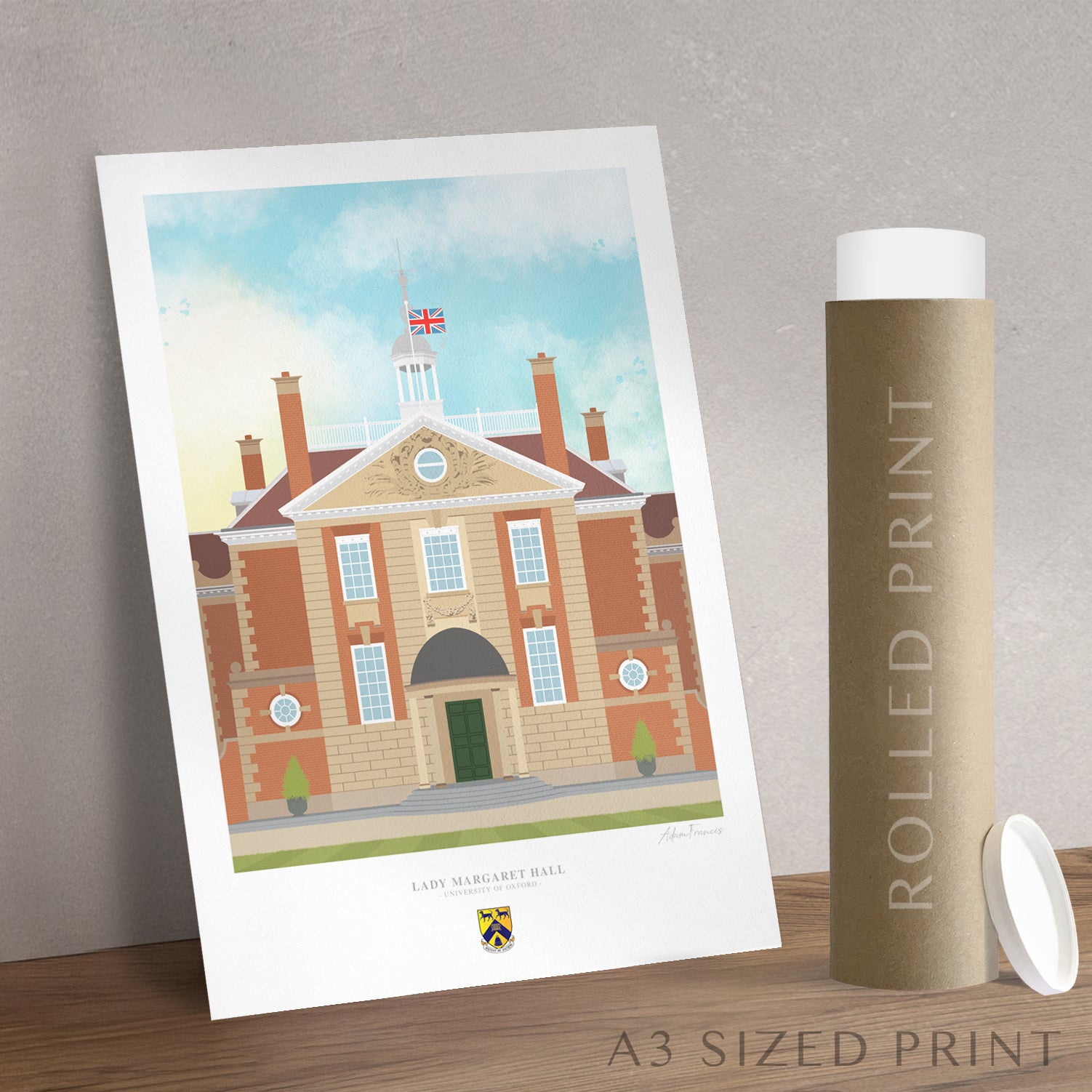 Oxford University Lady Margaret Hall artwork print
