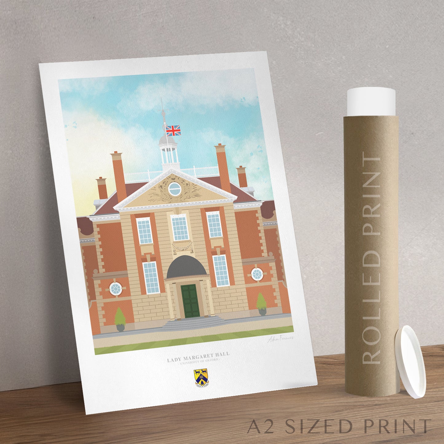 Lady Margaret Hall Oxford alumni gift art print