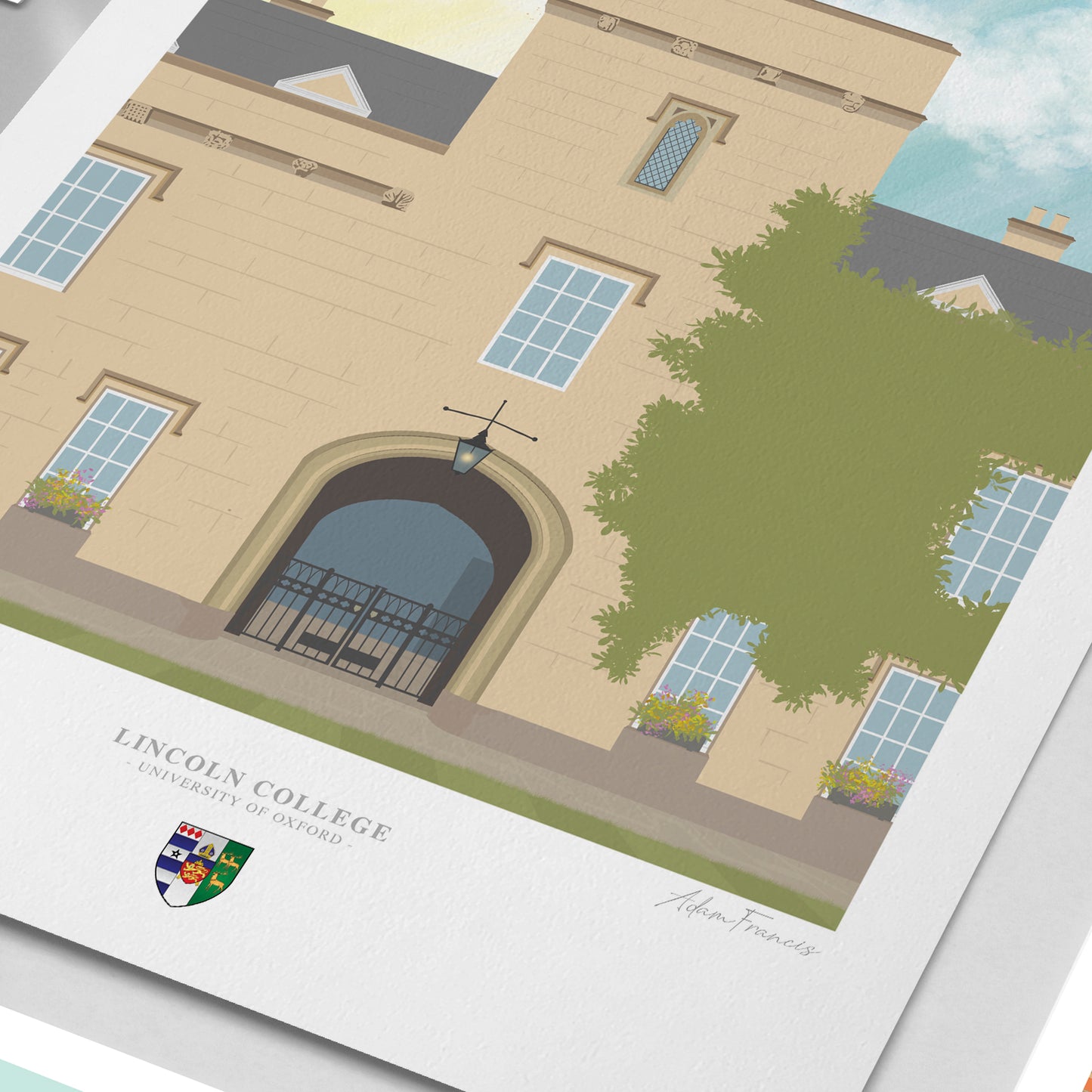Lincoln College, University of Oxford, Art Print