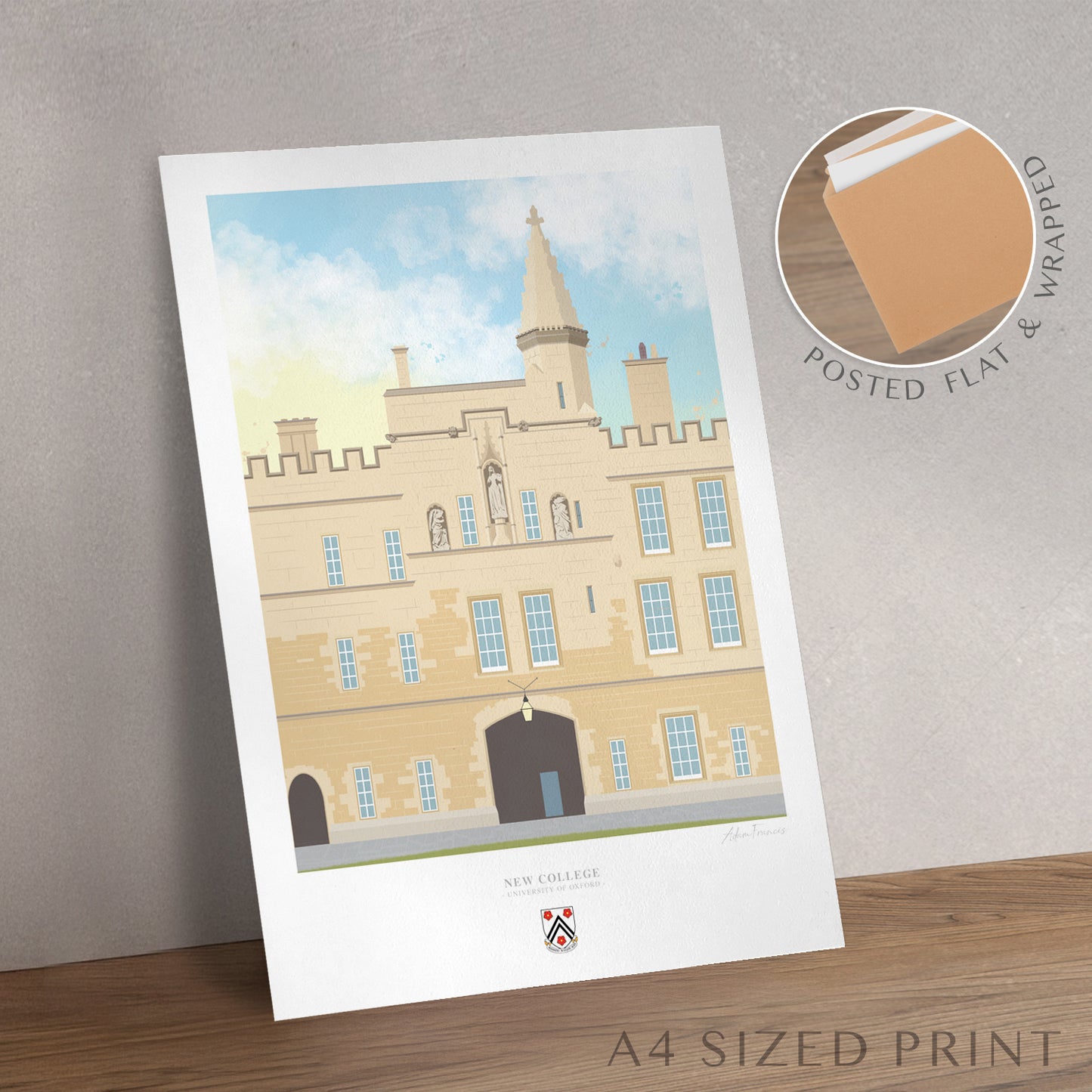 New College Oxford graduation gift wall art