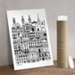 Oxford graduation gift art print of university buildings