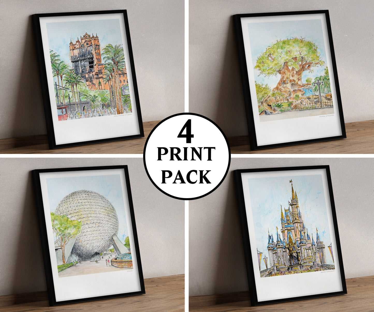 Florida ‘Park Pack’, set of 4 Art Prints