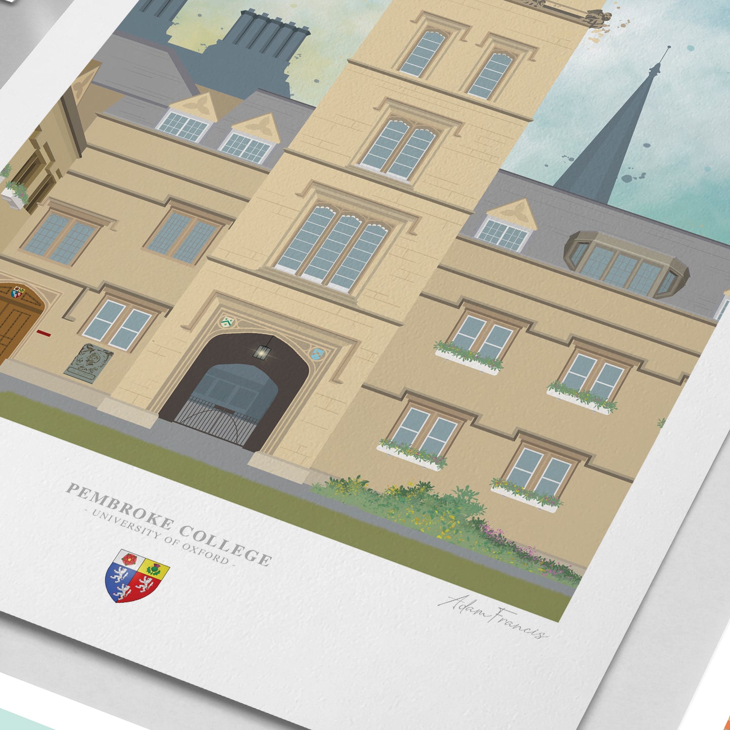 Pembroke College, University of Oxford, Art Print