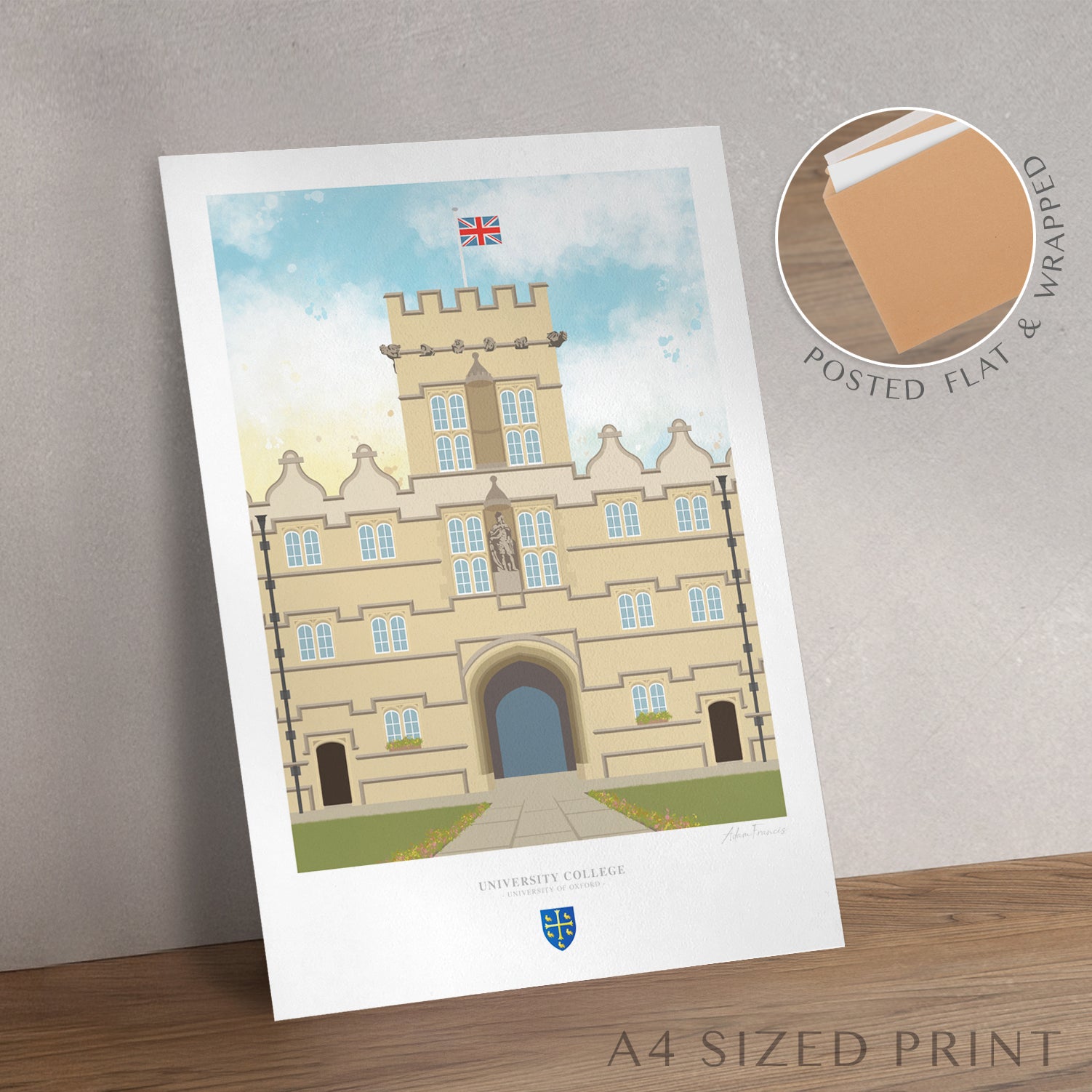 University College Oxford graduation gift wall art