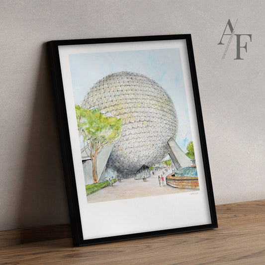 Spaceship Earth, Epcot, Florida, Art Print