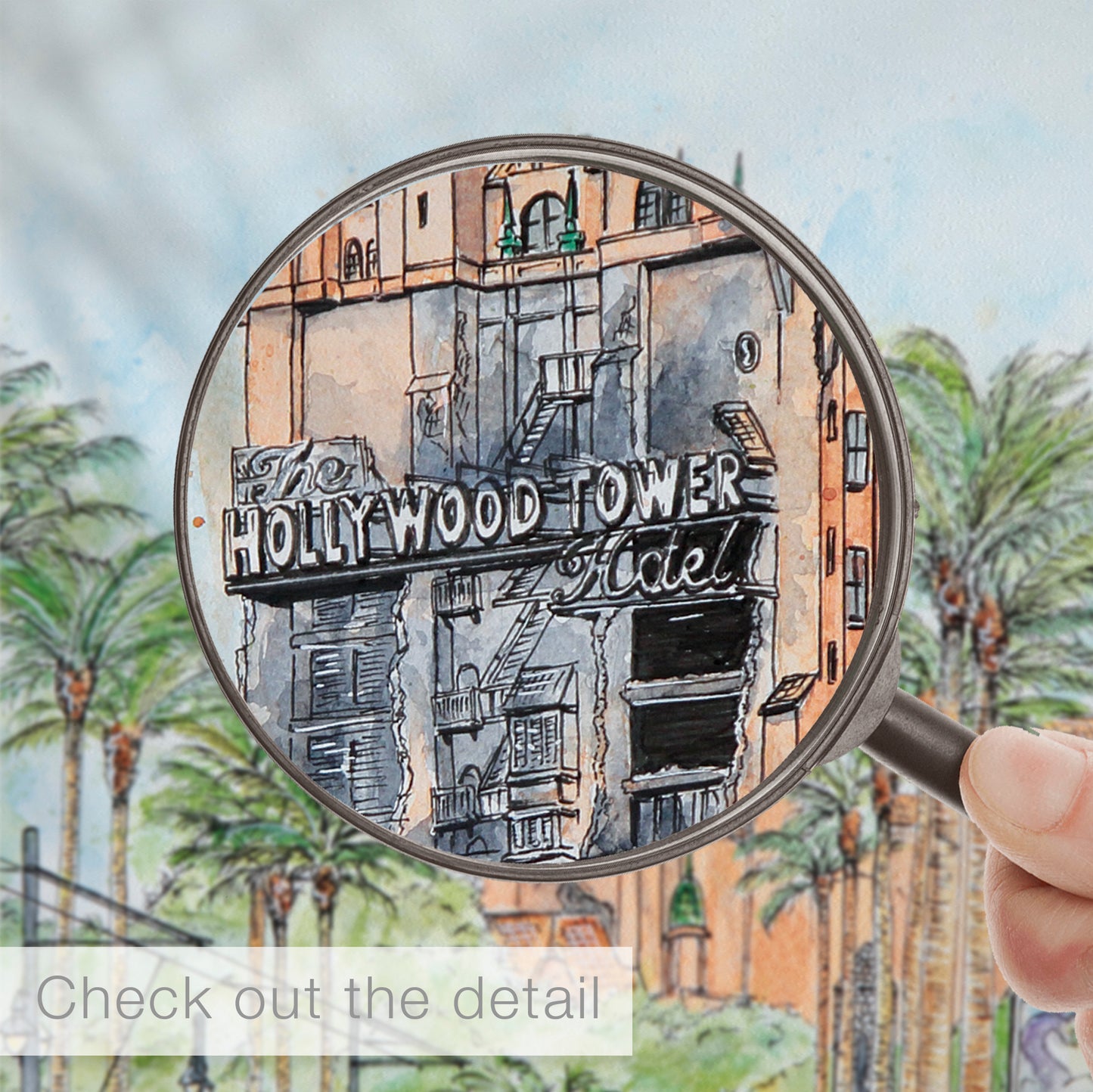 Hollywood Tower Hotel, Florida, Art Print