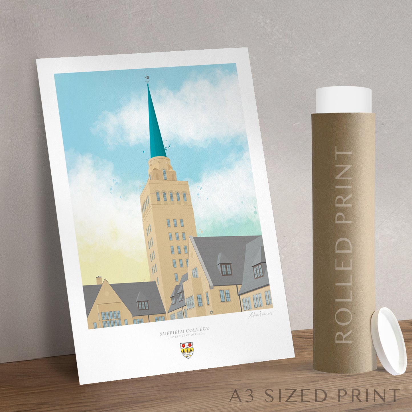 Oxford University Nuffield College artwork print