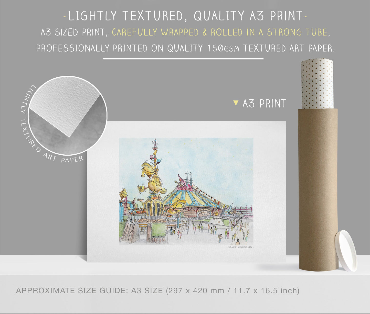 Space Mountain, Paris, Art Print