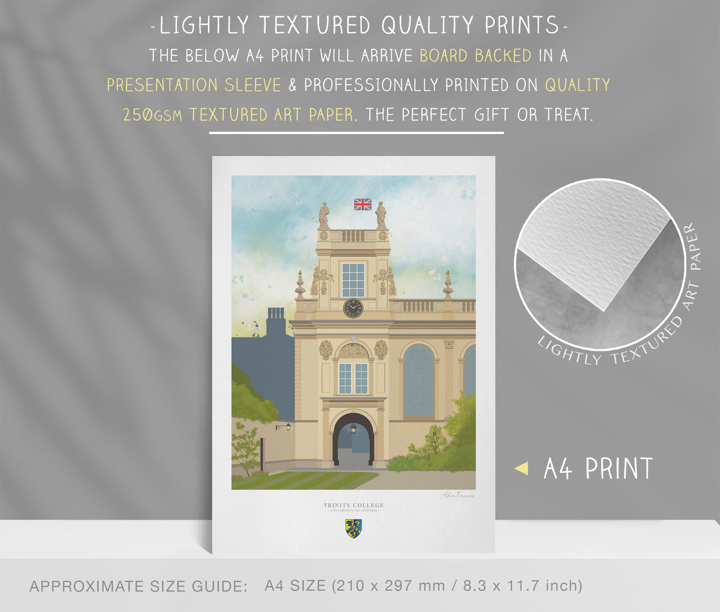 Trinity College, University of Oxford, Art Print