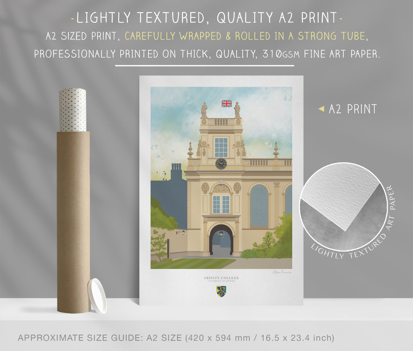 Trinity College, University of Oxford, Art Print