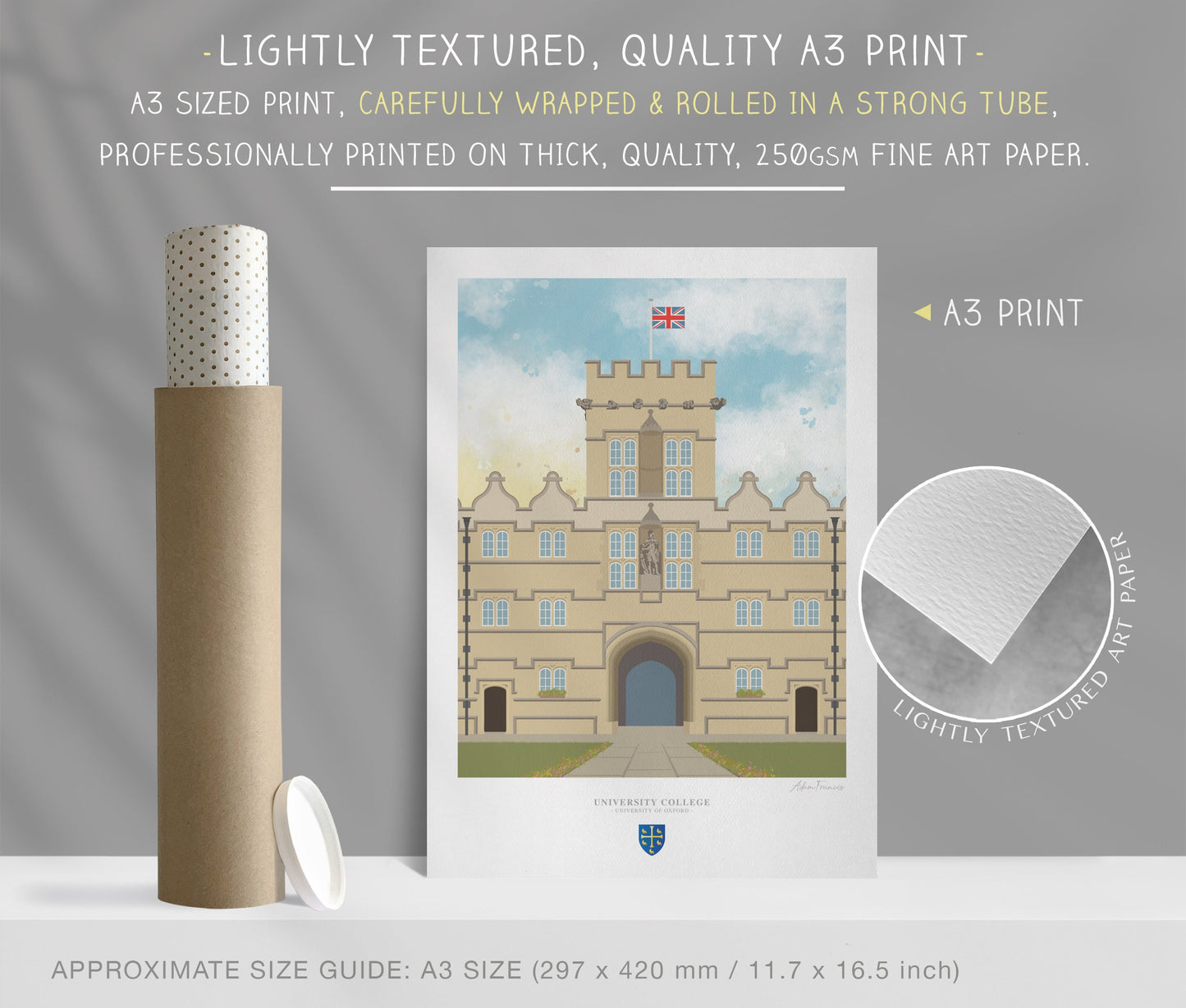 University College, University of Oxford, Art Print