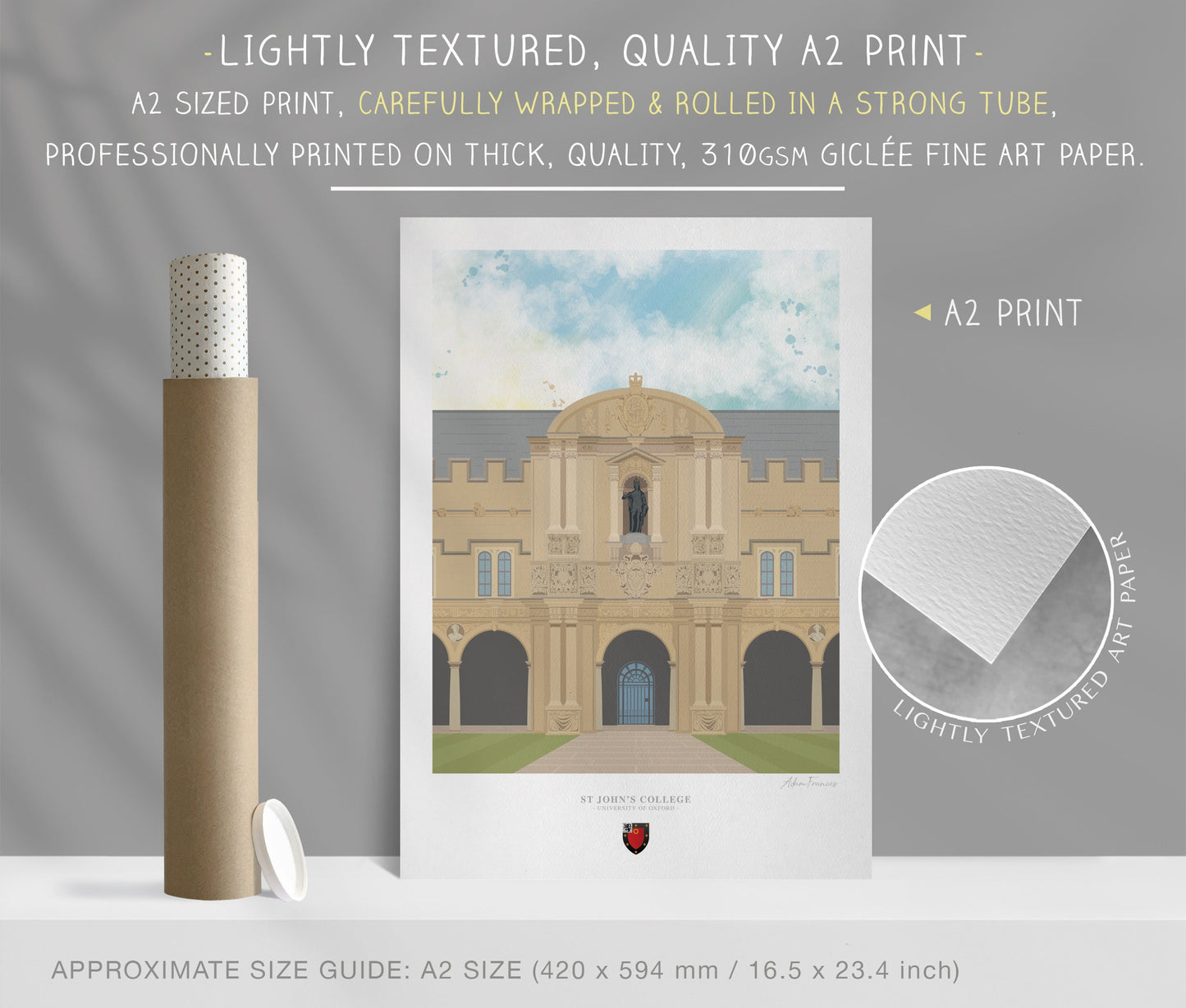 St John's College, University of Oxford, Art Print