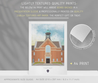St Hugh's College, University of Oxford, Art Print