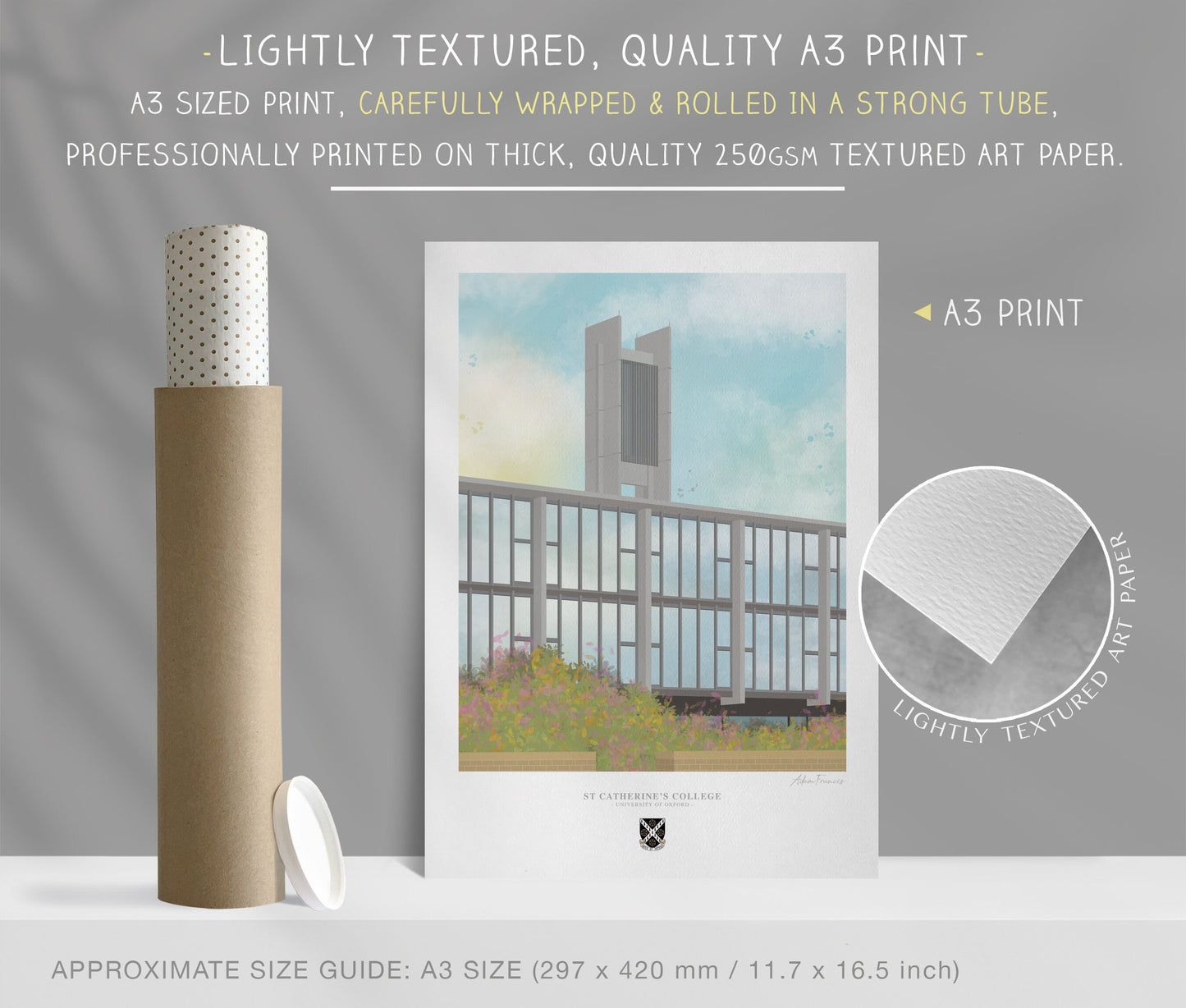 St Catherine's College, University of Oxford, Art Print