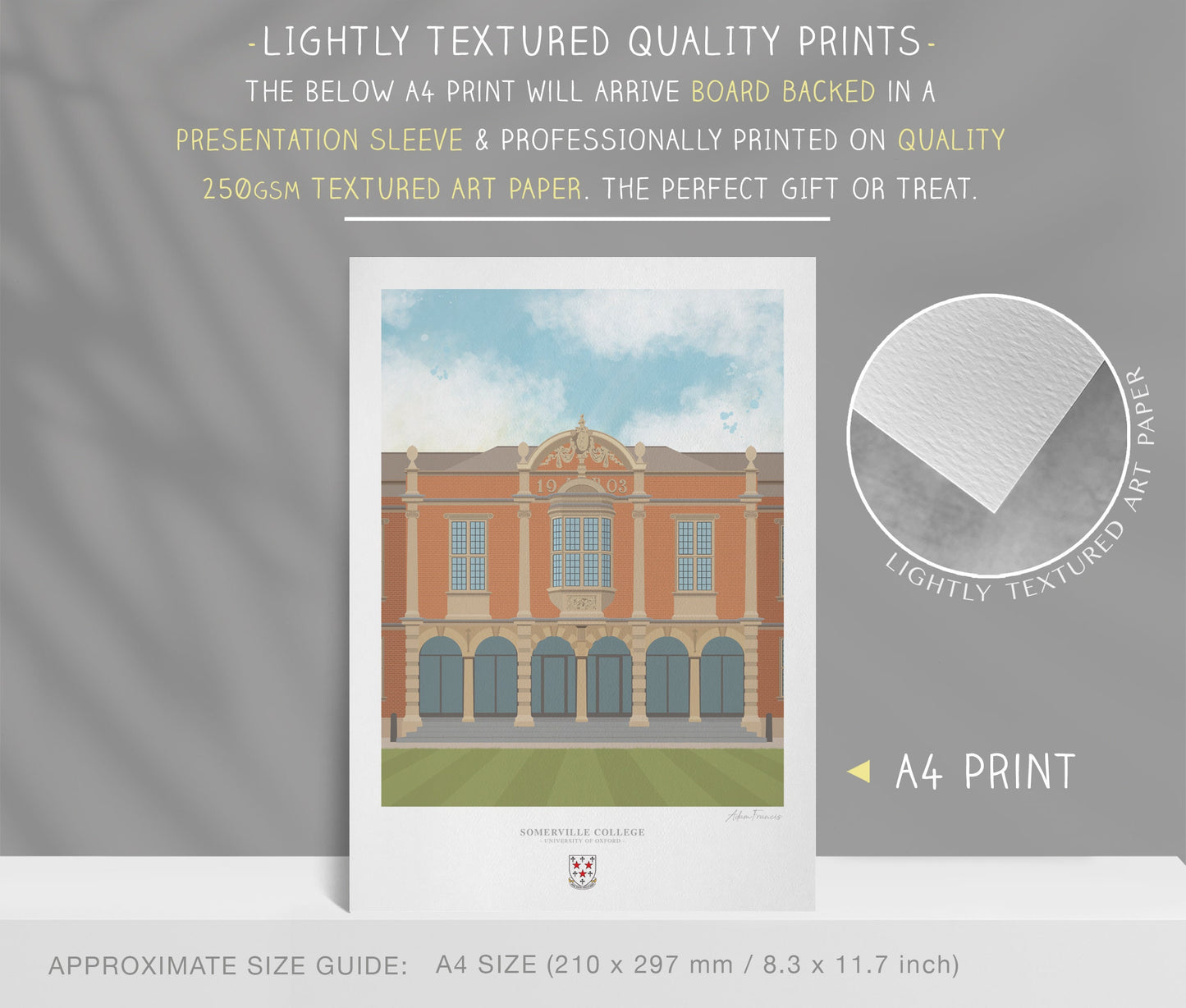 Somerville College, University of Oxford, Art Print