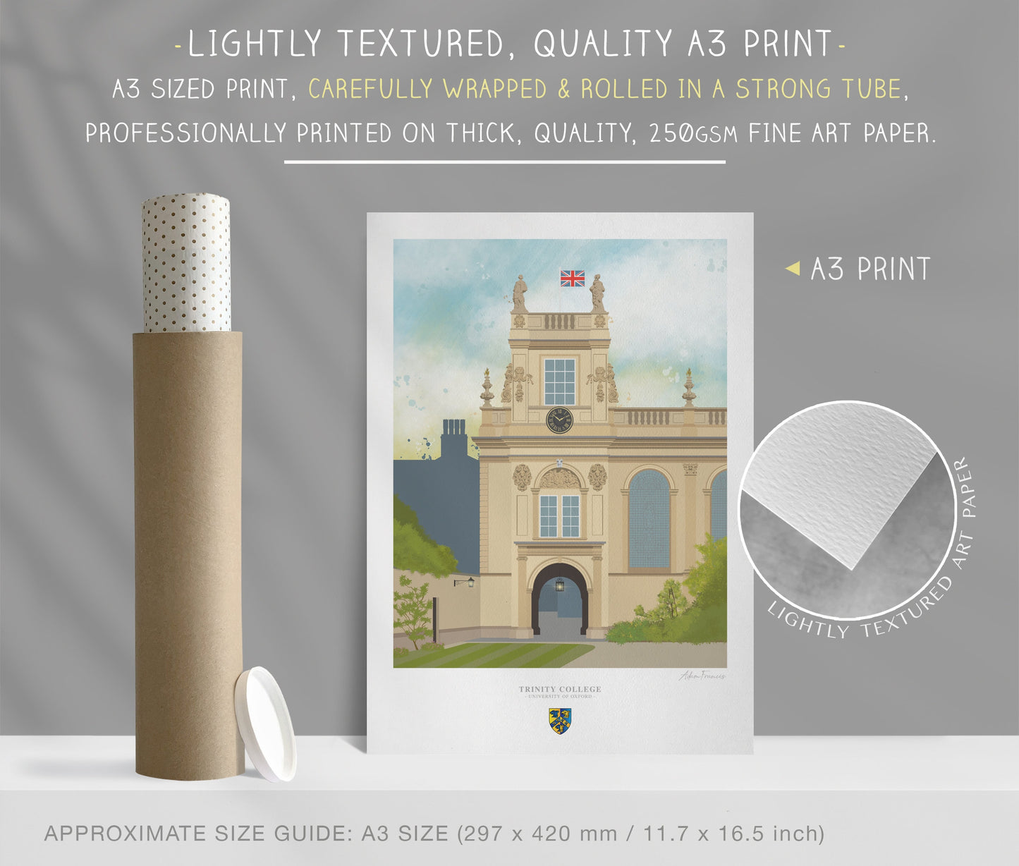 Trinity College, University of Oxford, Art Print