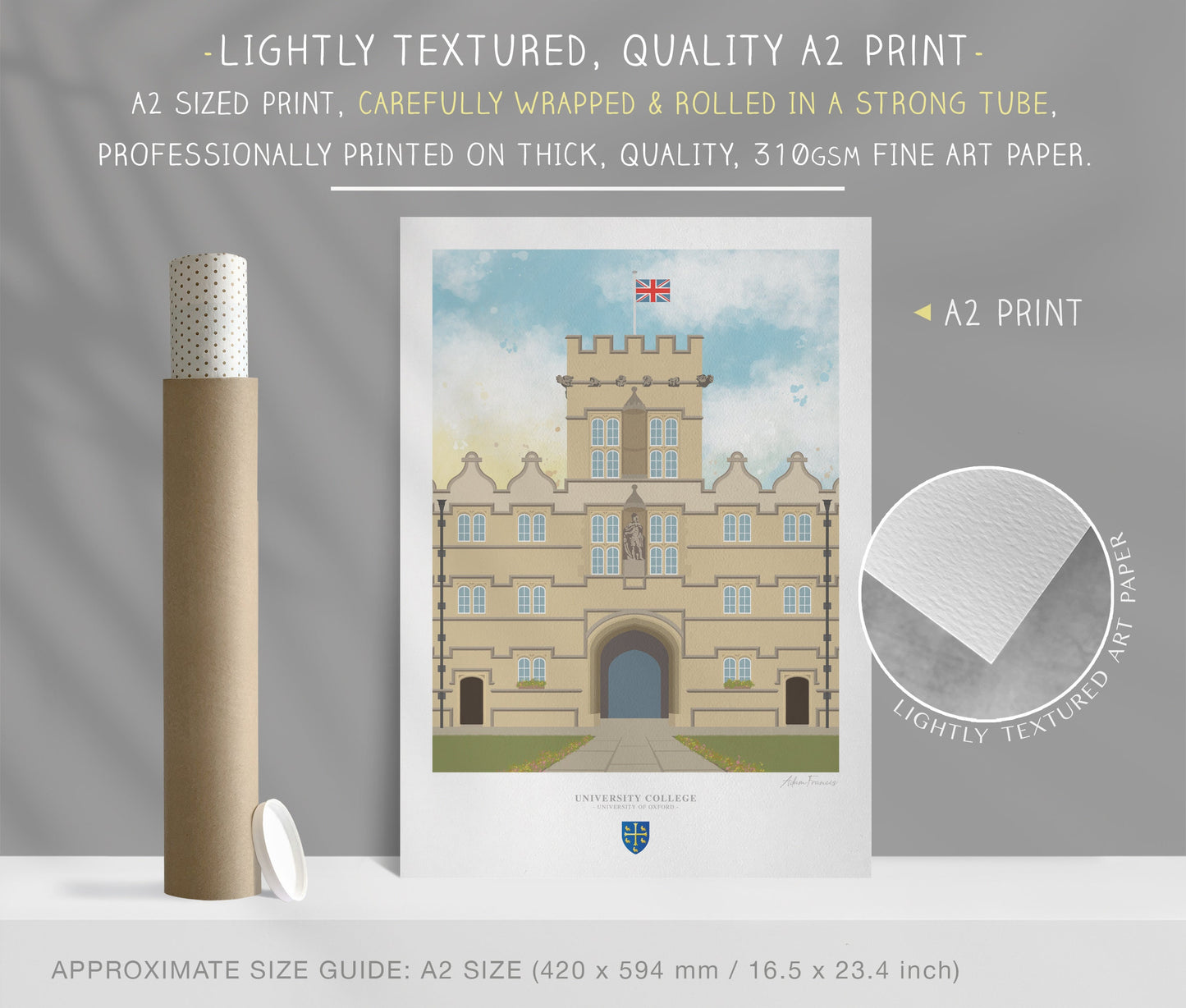 University College, University of Oxford, Art Print