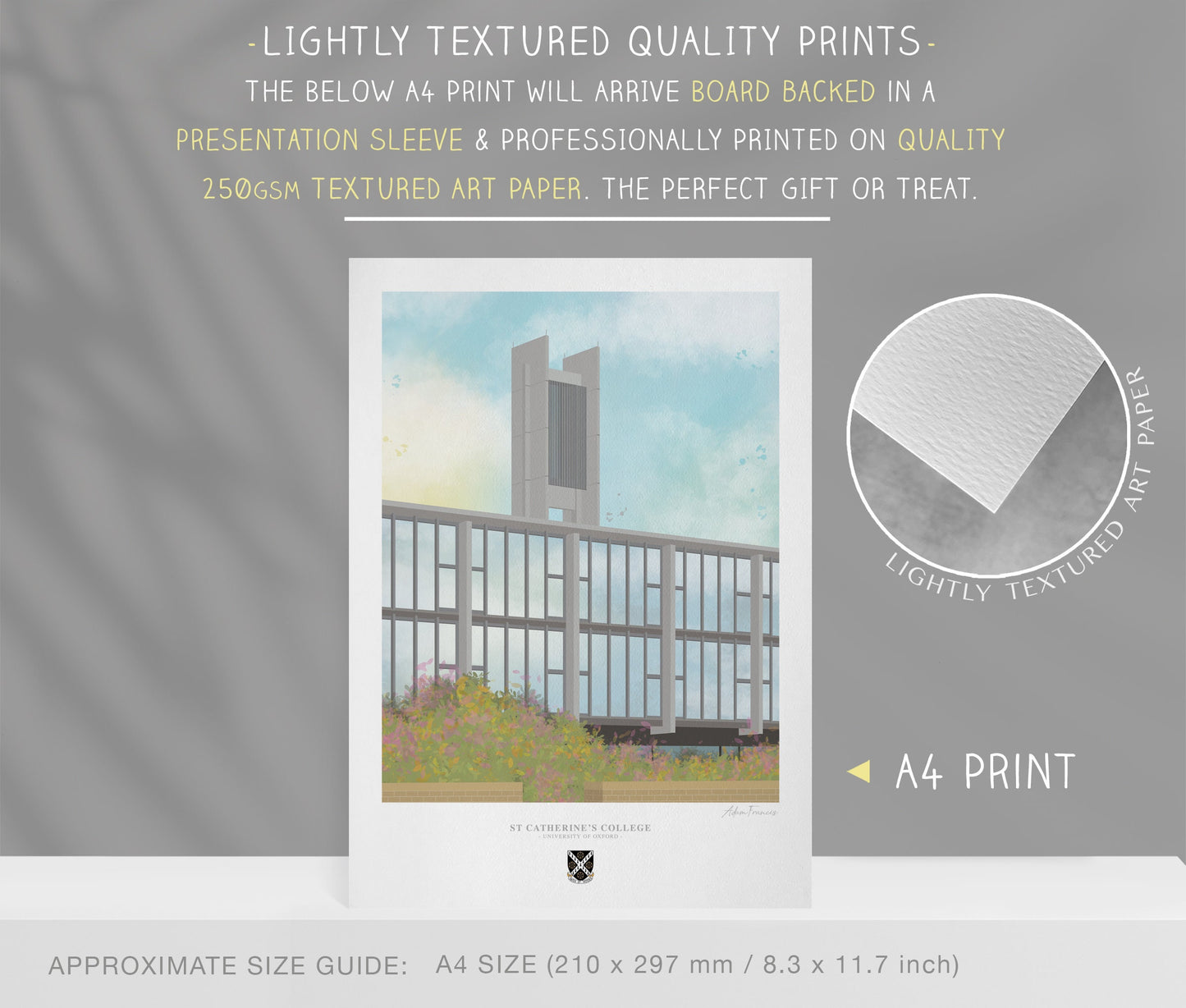 St Catherine's College, University of Oxford, Art Print