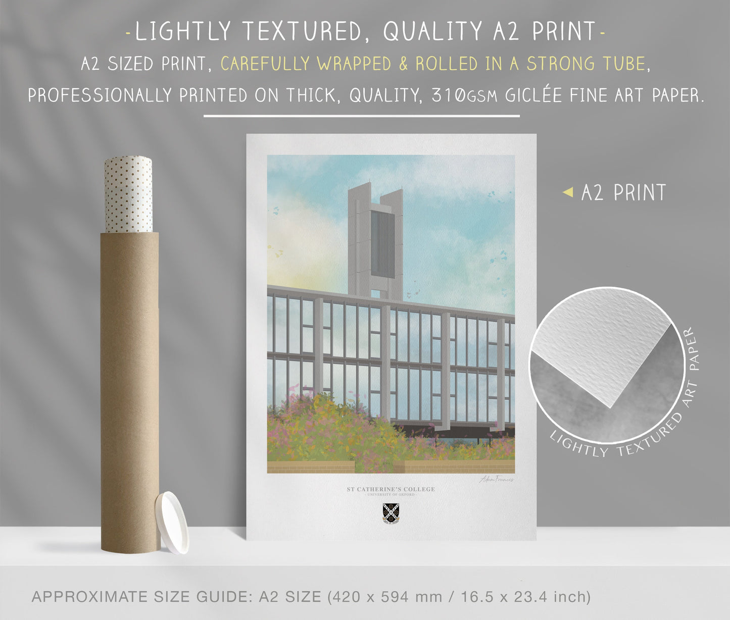 St Catherine's College, University of Oxford, Art Print