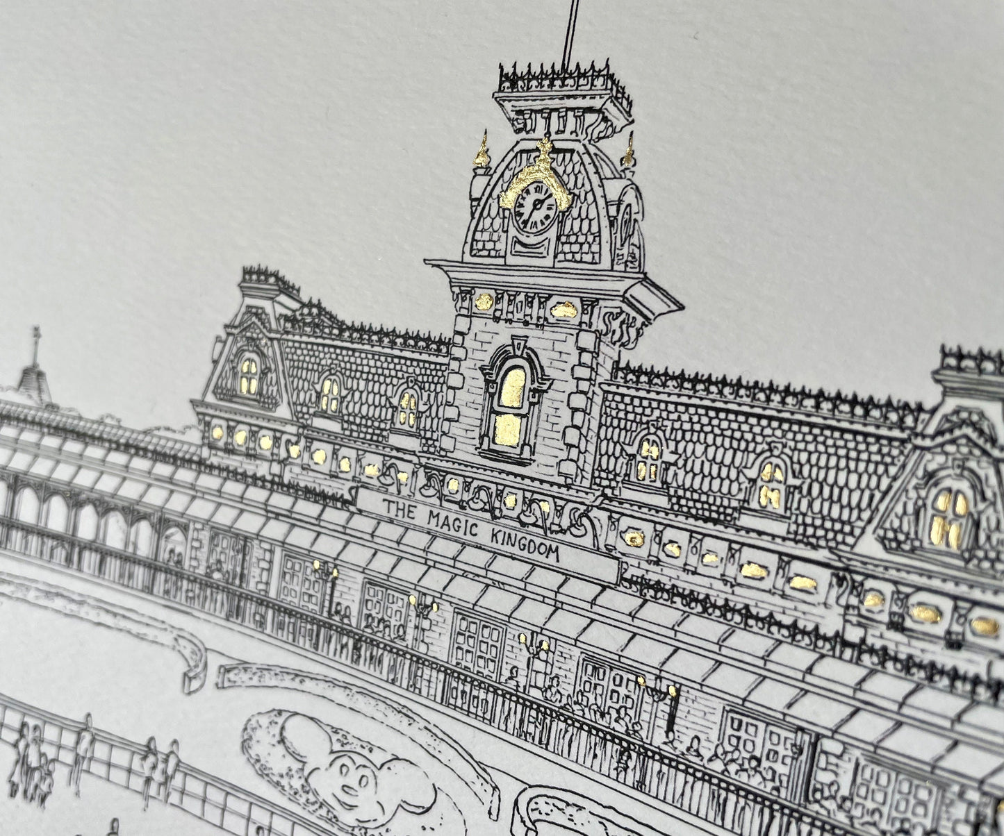 Main Street Station, Florida, Art Print, hand finished in GOLD LEAF