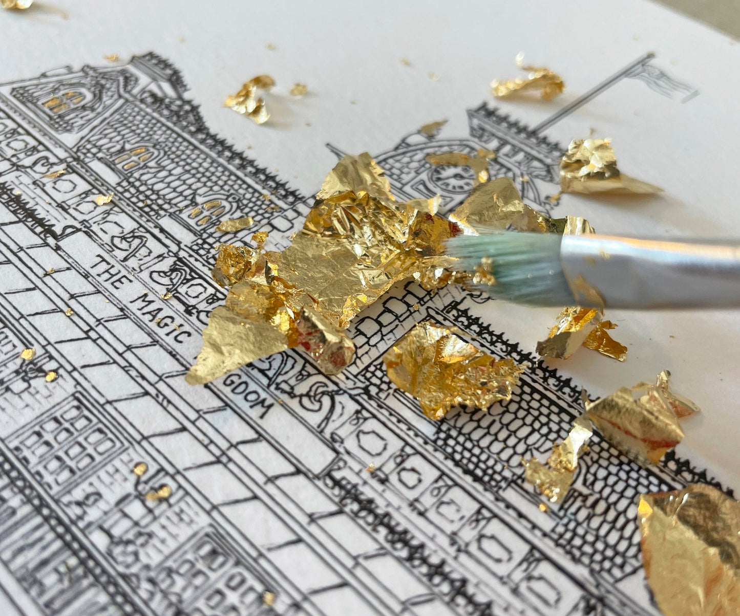 Main Street Station, Florida, Art Print, hand finished in GOLD LEAF