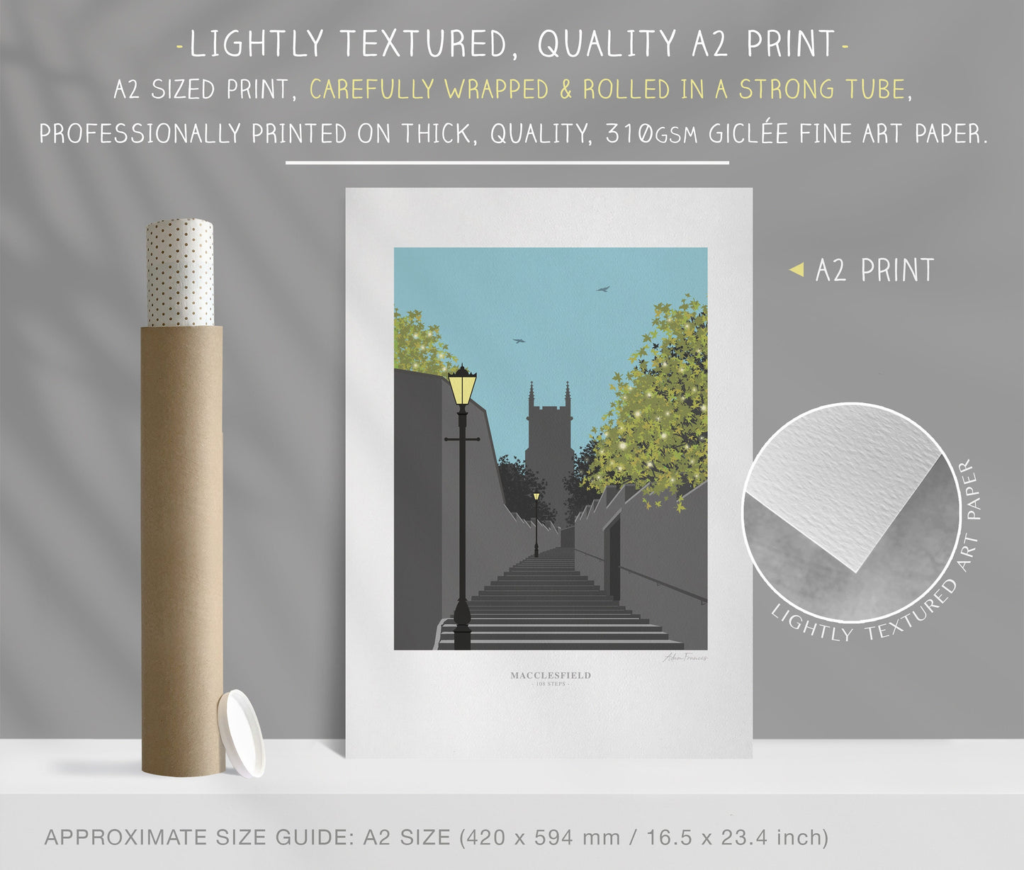 Macclesfield '108 STEPS' Art Prints