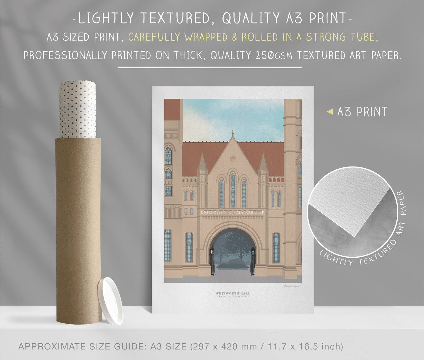 Manchester University, 'Whitworth Hall', Art Prints